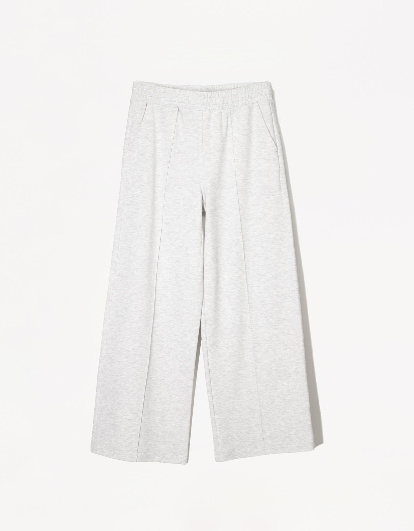 Bershka Wide Leg Hose Aus Plüsch Damen M Grau günstig online kaufen