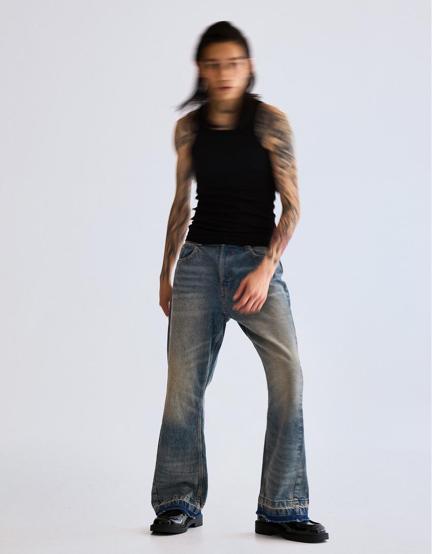 Jeans baggy flare-Azul lavado-3