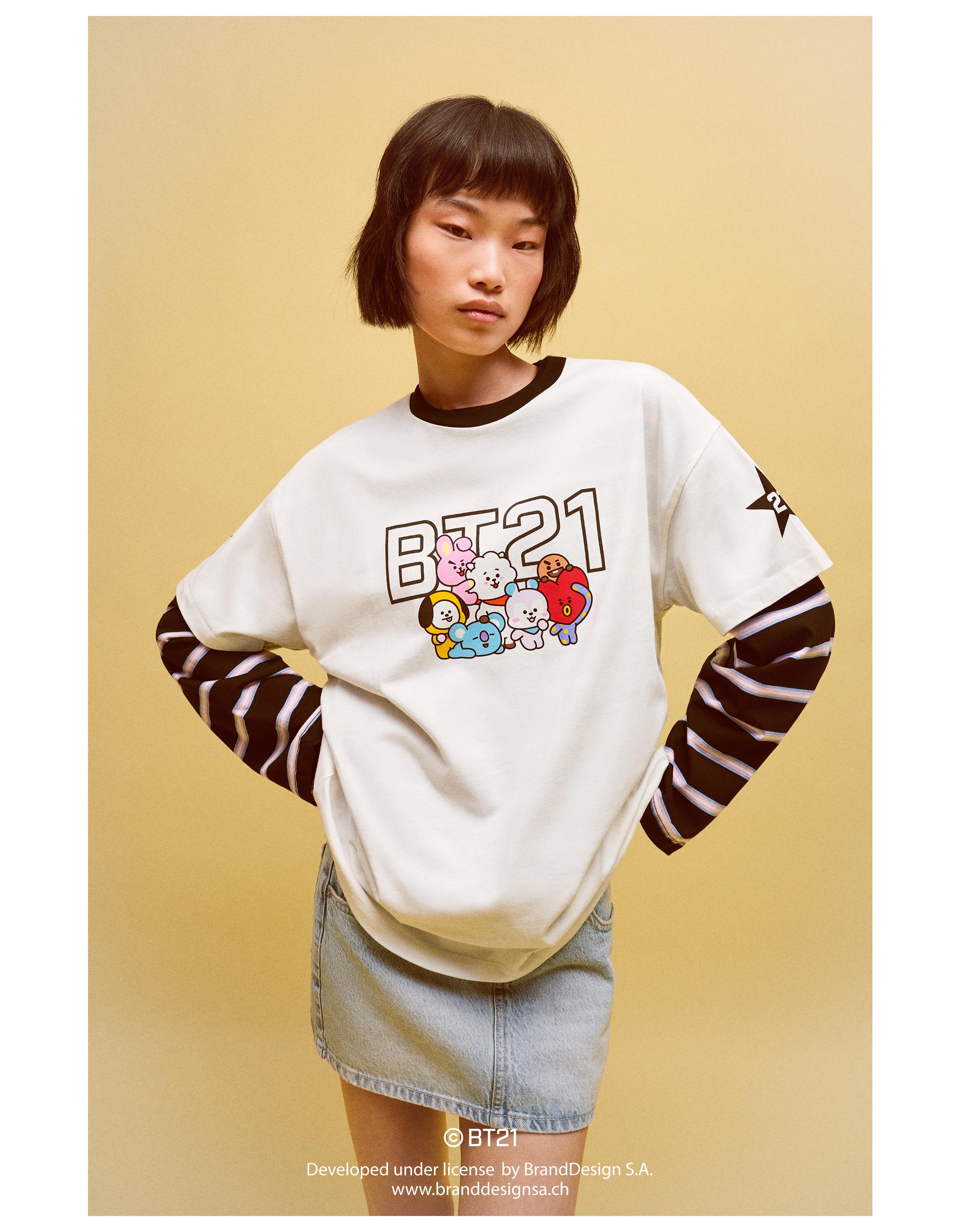 BT21 print oversize T-shirt — Off white