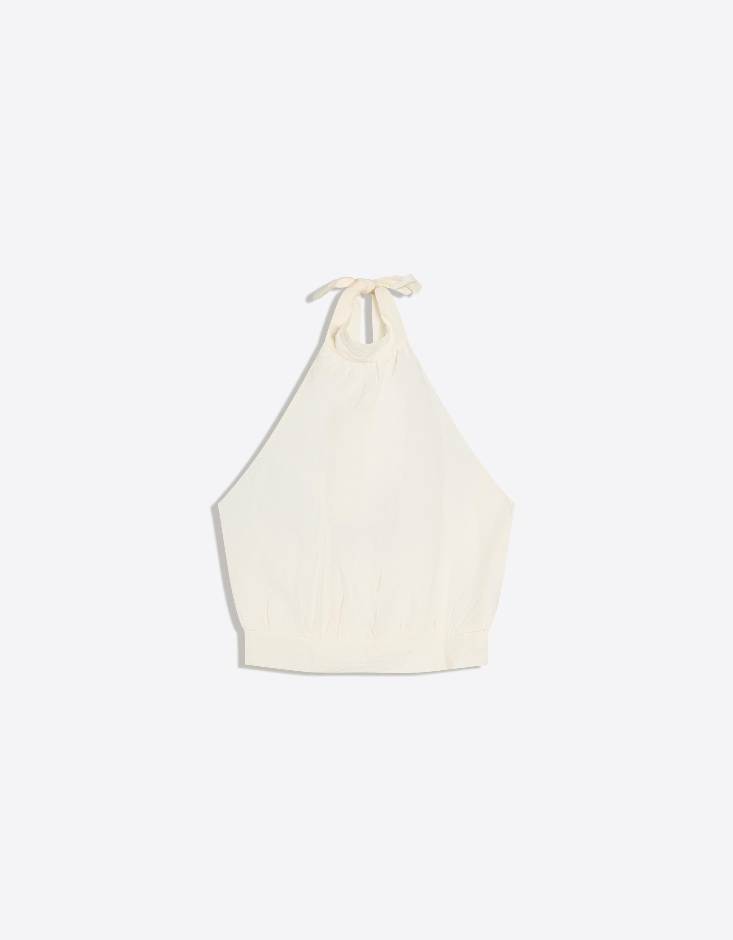 Halter yaka puantiyeli top - Görsel 25