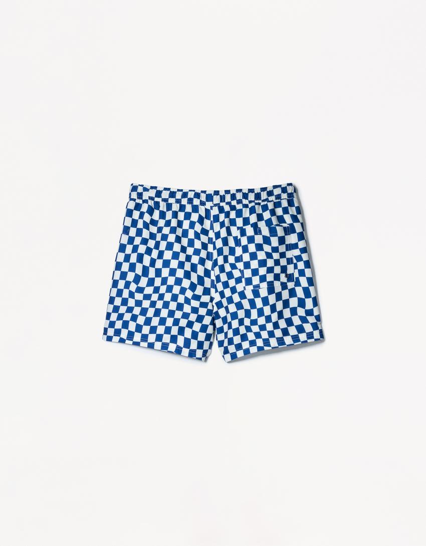 Bañador print cuadros-Azul