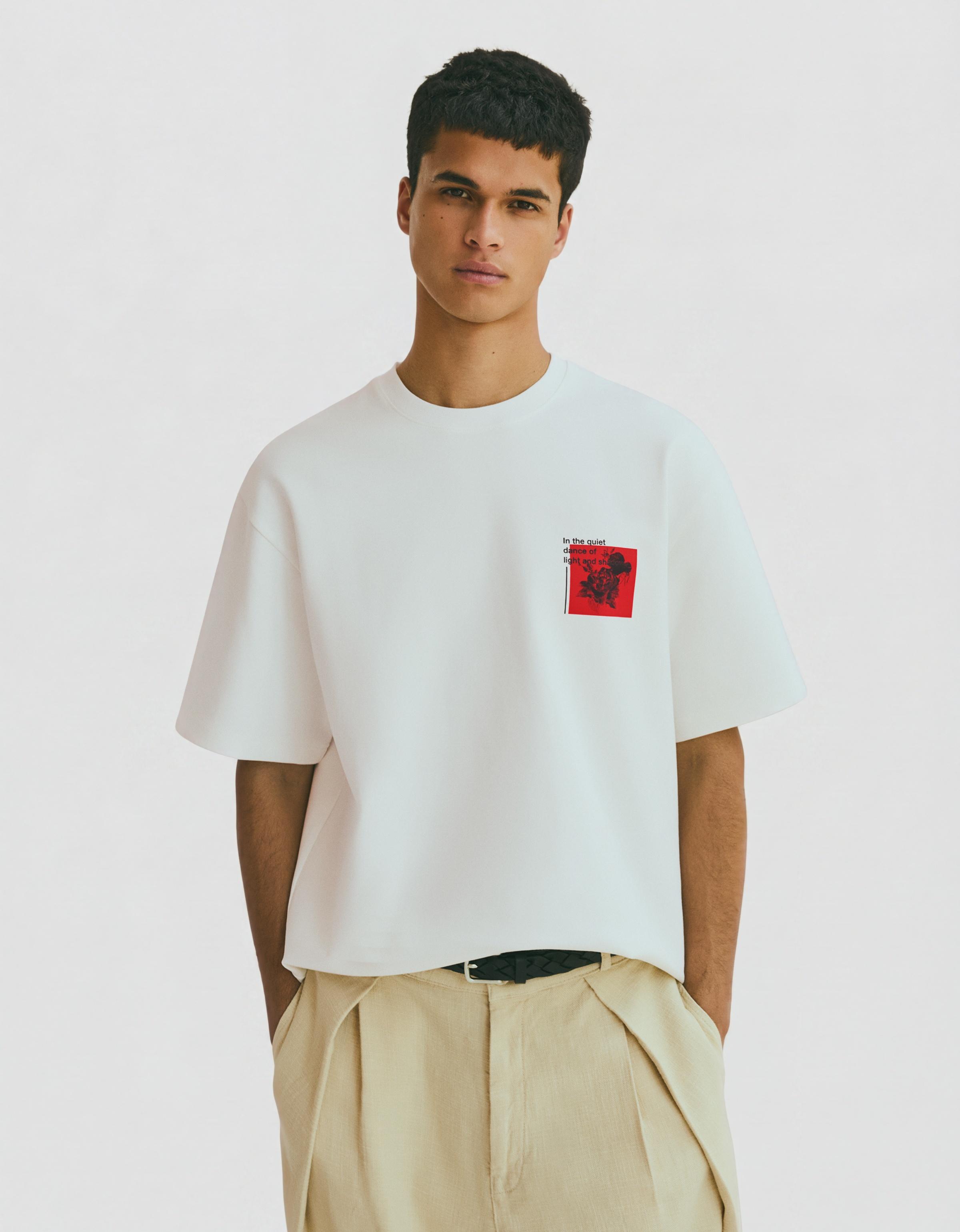 Printed interlock sweatshirt — Off white