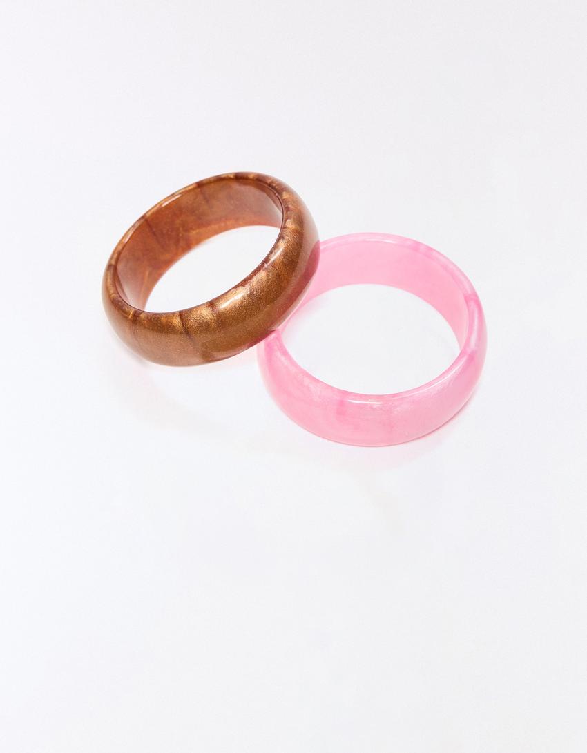 Set bracciali resina-Rosa