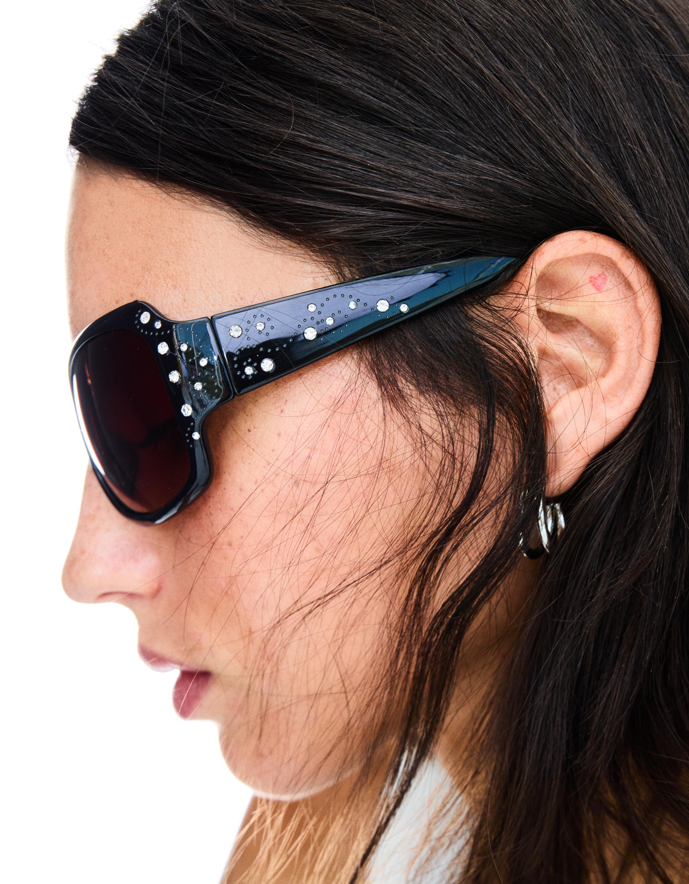 Bershka Sonnenbrille Mit Strass Damen Schwarz
