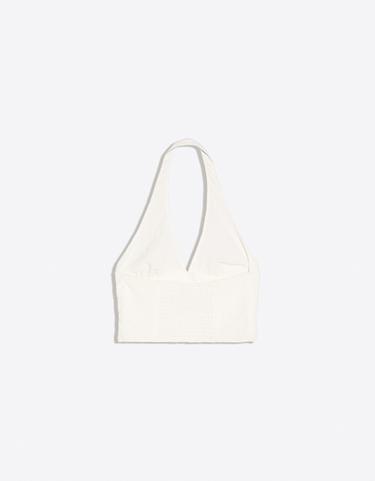 Gathered halter-neck button-up waistcoat — Off white 6