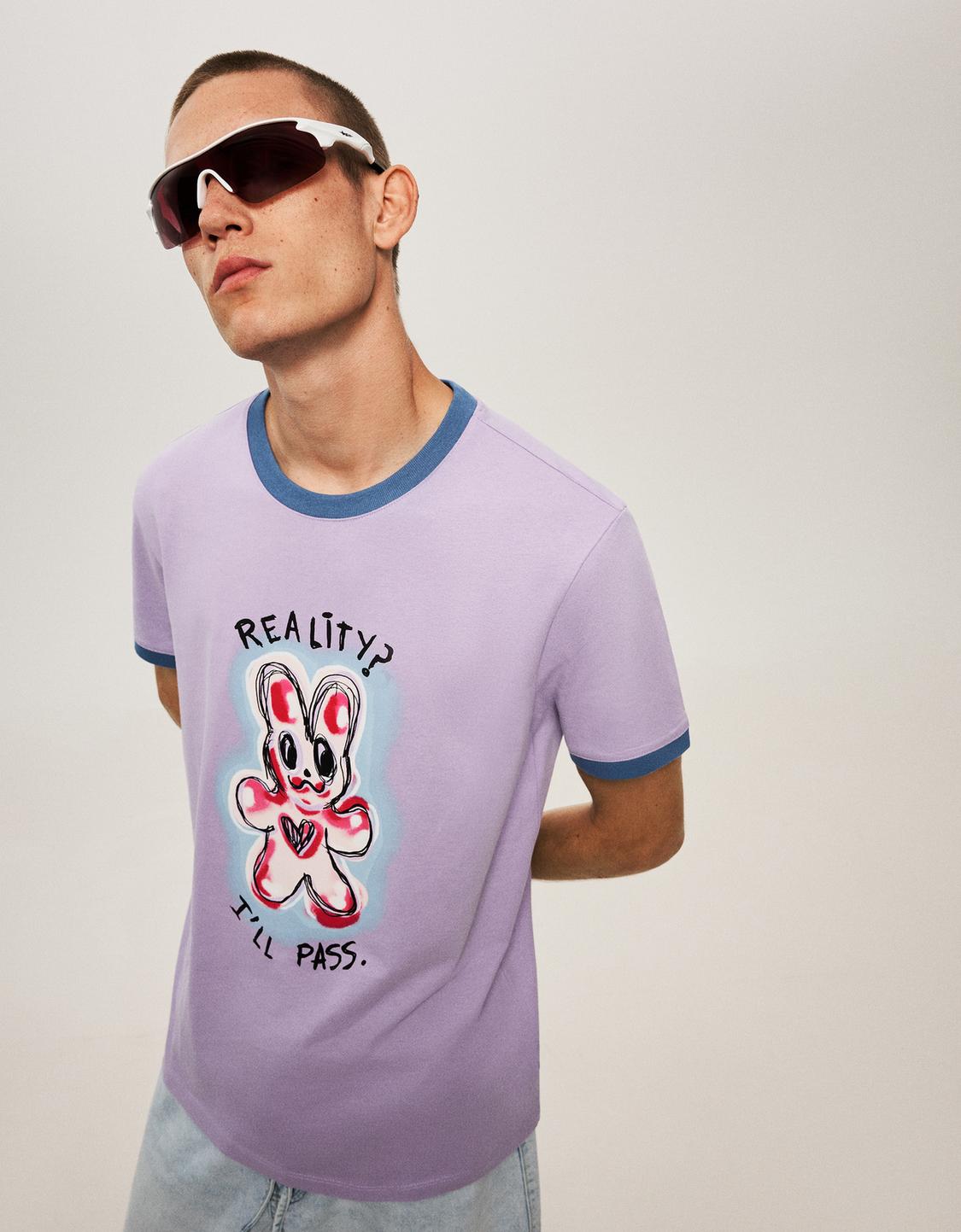 Short sleeve T-shirt with contrast print