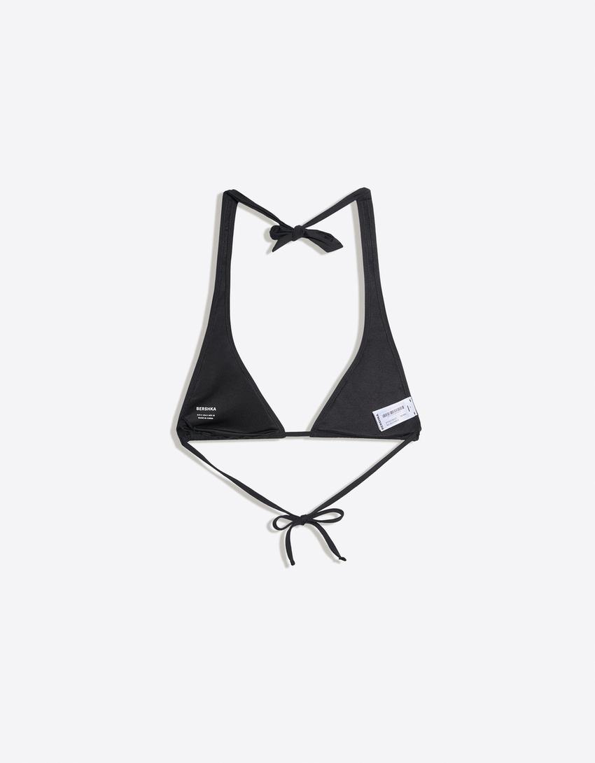 Haut de bikini encolure américaine-Noir