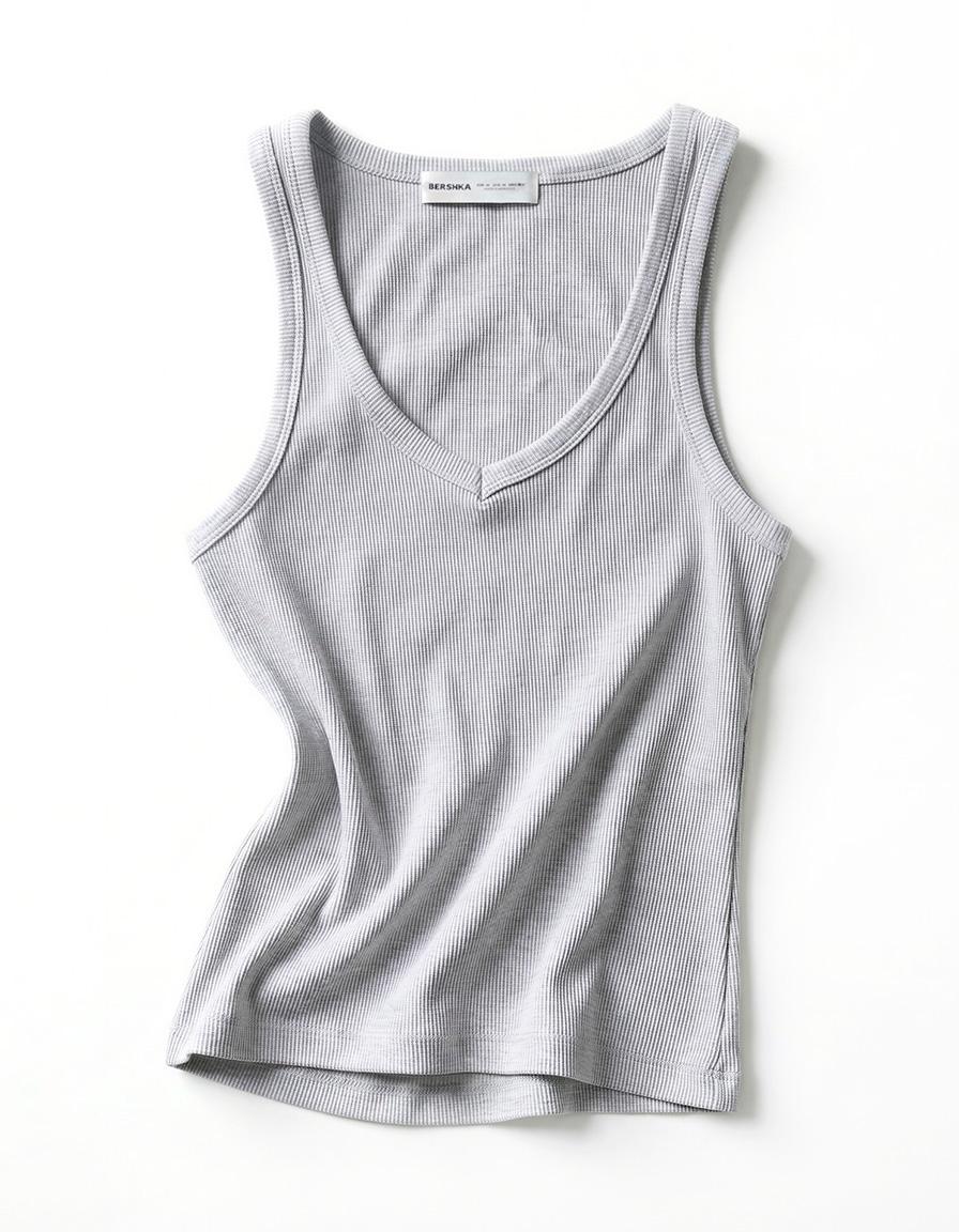 V-neck strappy vest top — Grey