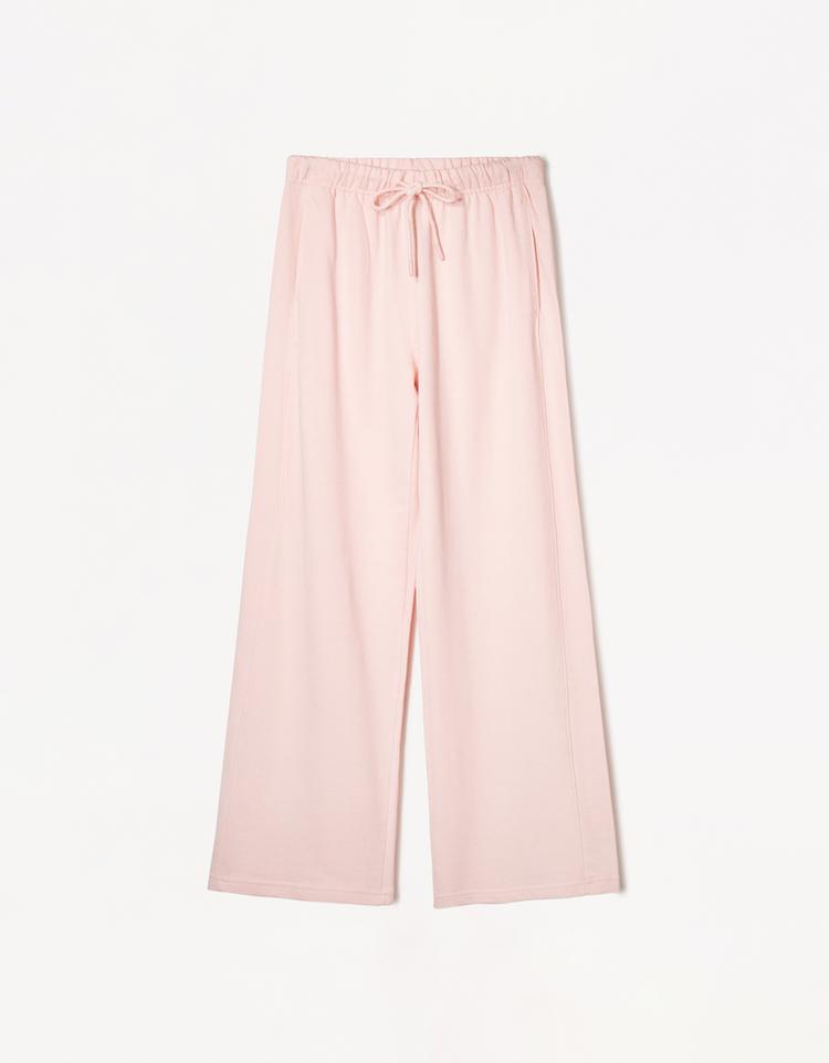 Plush trousers with side seams