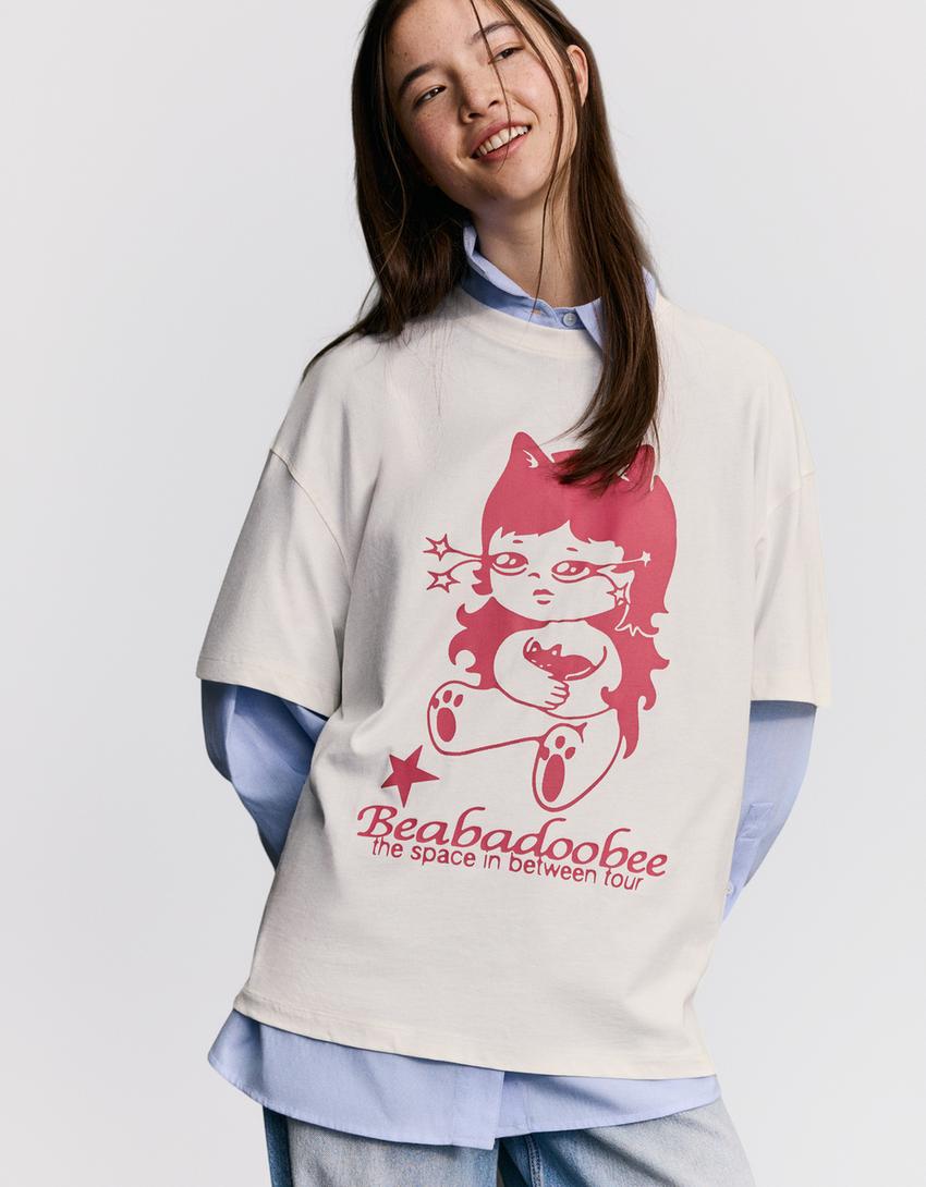Beabadoobee short sleeve print T-shirt-White