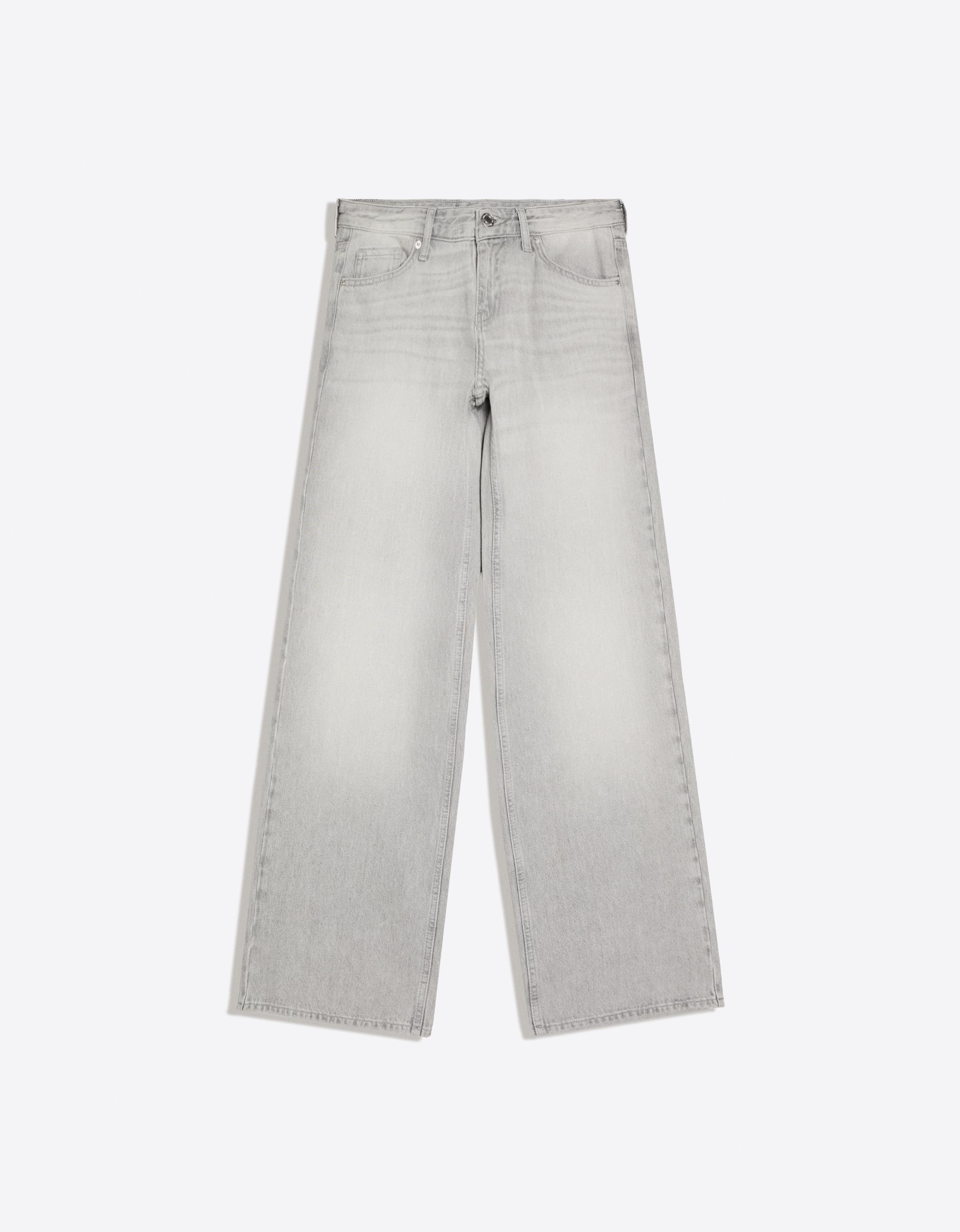 Low-rise straight jeans — Grey