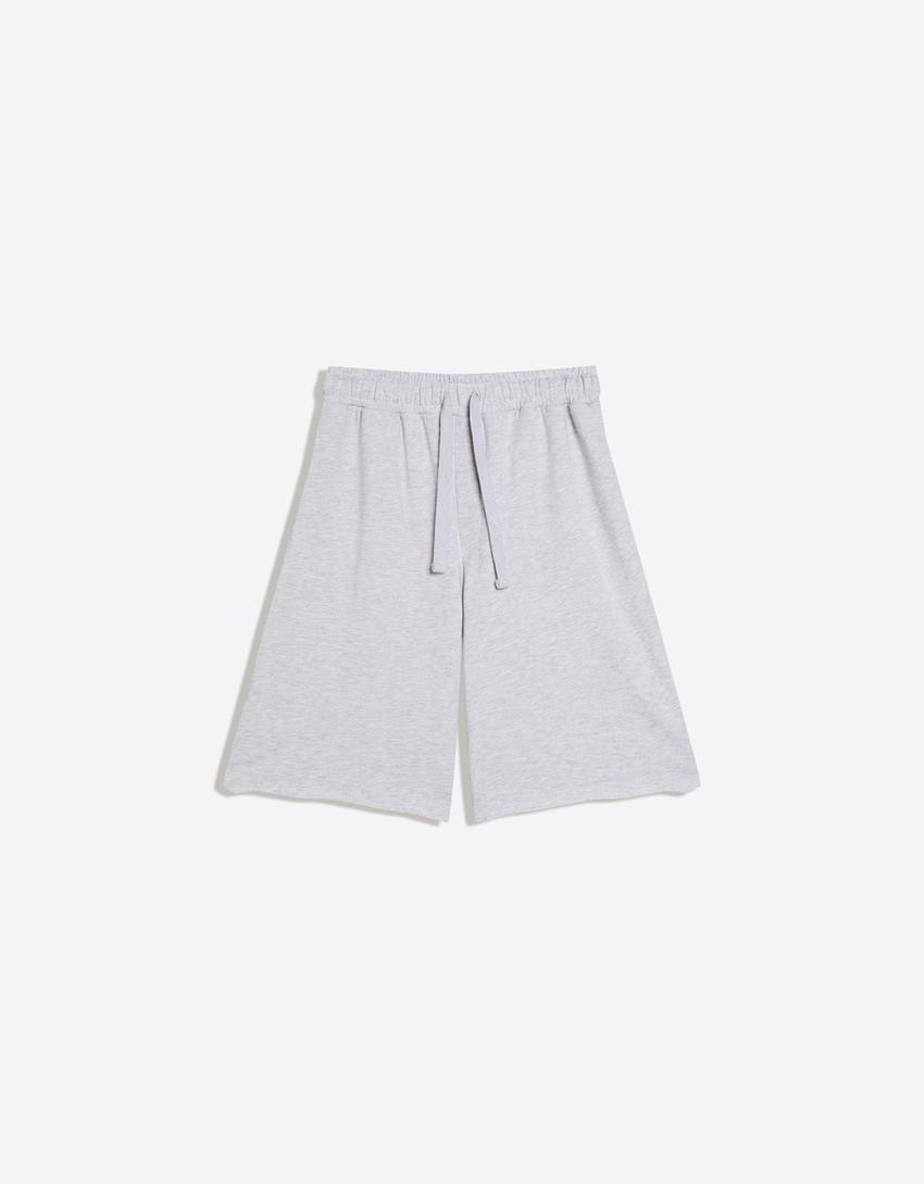 Jogger Bermuda shorts-Grey