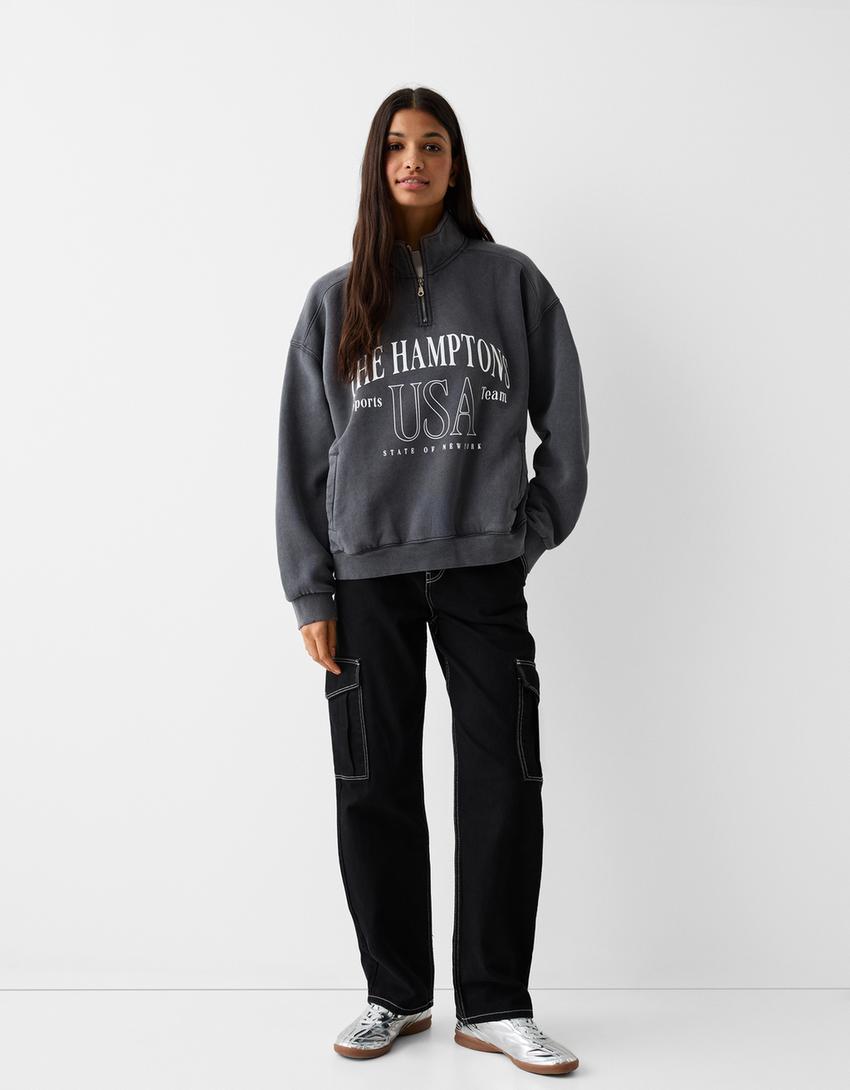 سويت شيرت بطبعة وسحاب-رمادي-3