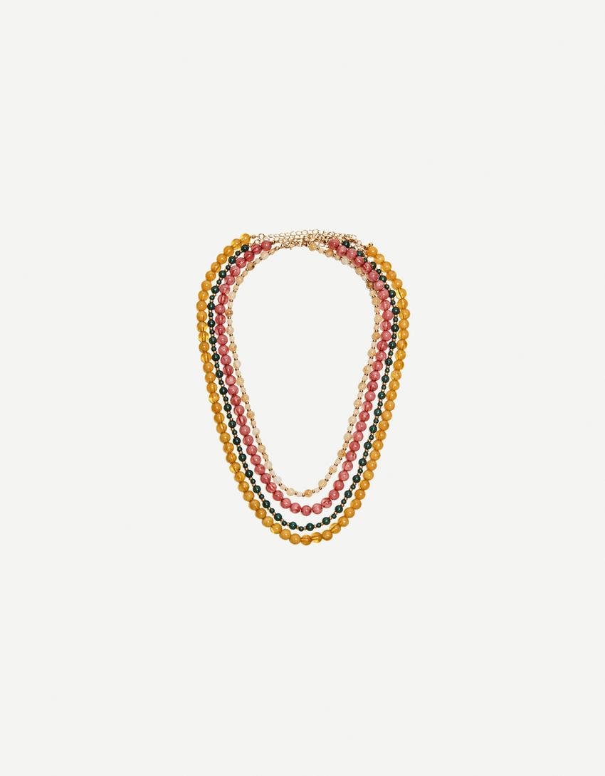 Collana Lunga di Radice di Rubino e Argento 925, sfere 8 mm - Collane Collana Lunga di Radice di Rubino e Argento 925, sfere 8 mm - Collane