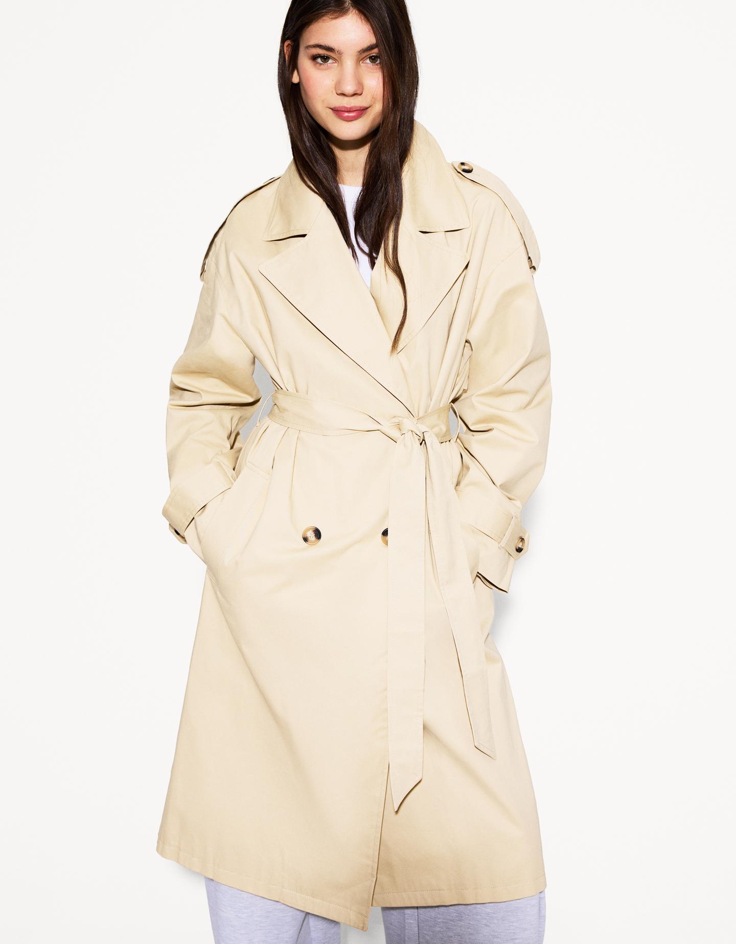 Bershka Trenchcoat Damen Xs Camel günstig online kaufen