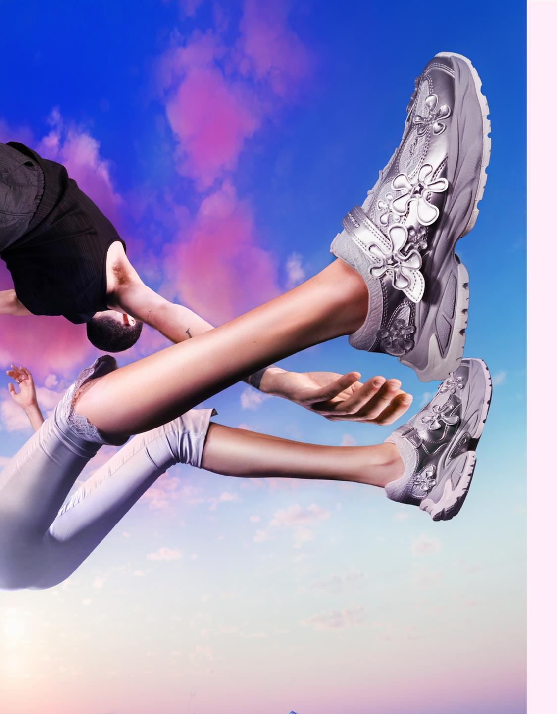 Floral sneakers out of core
