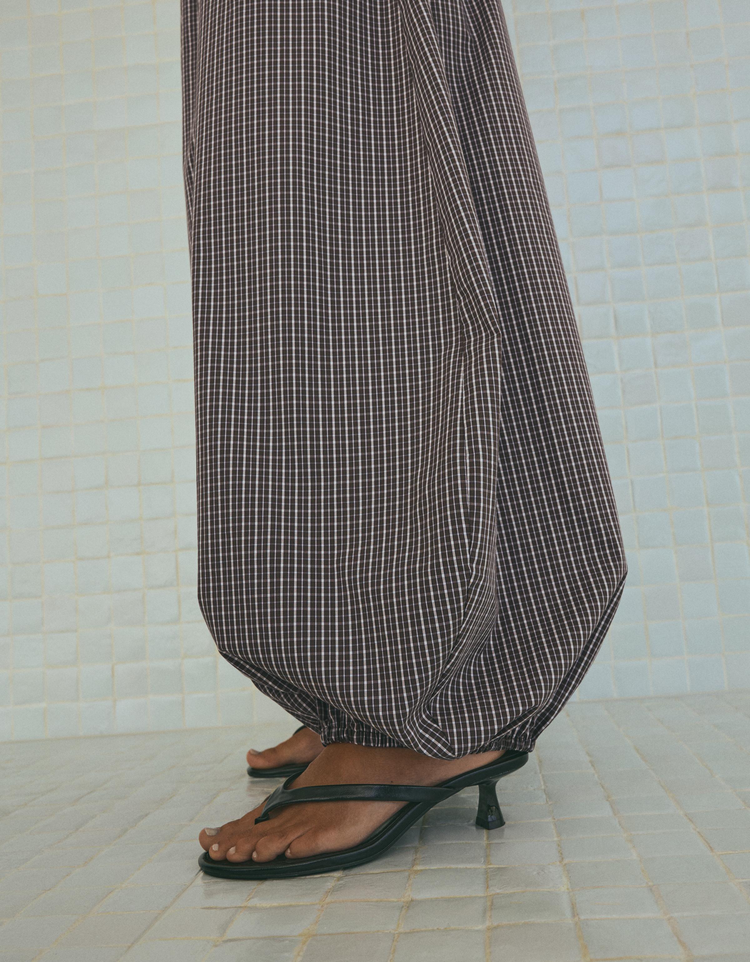 Poplin bloomer trousers — Khaki