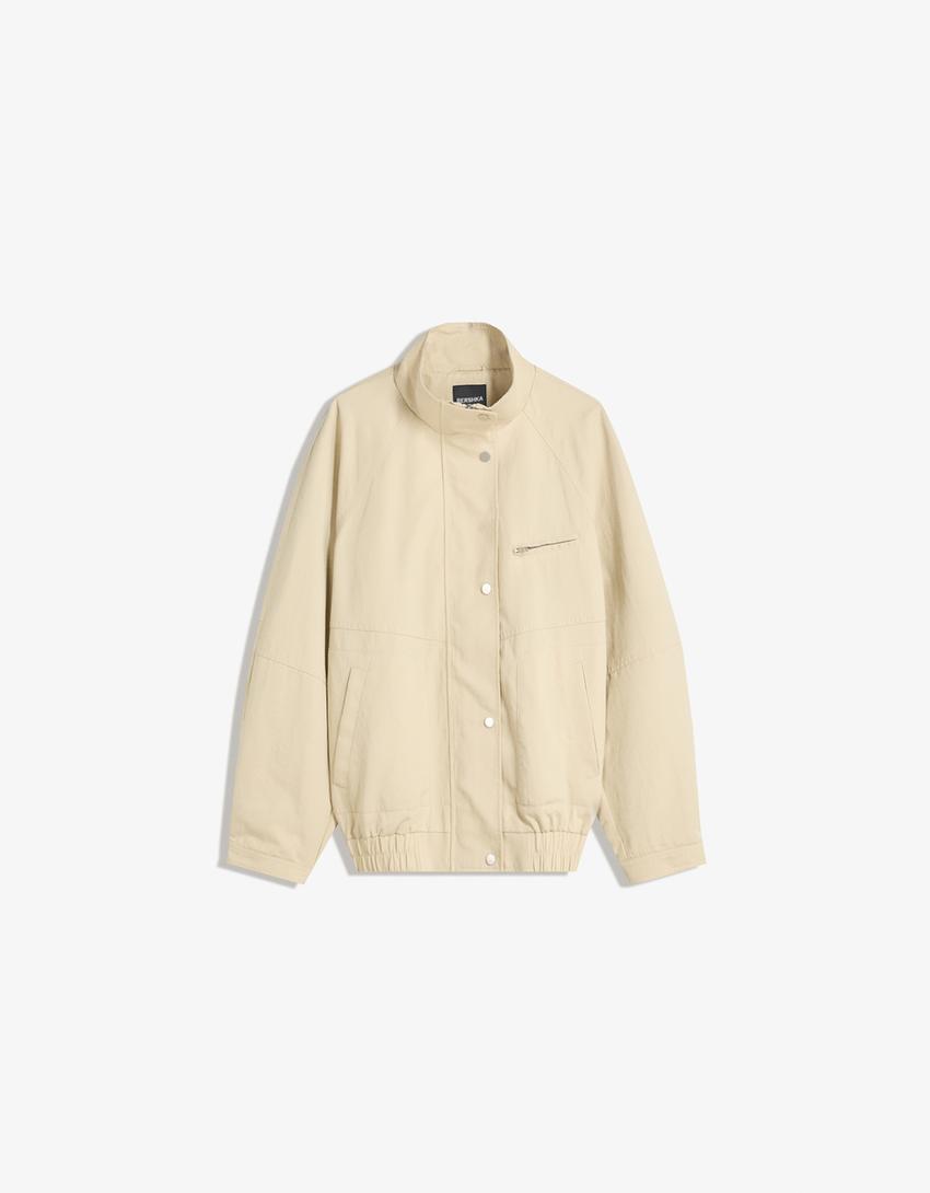 Zip-up jacket-Cream-3