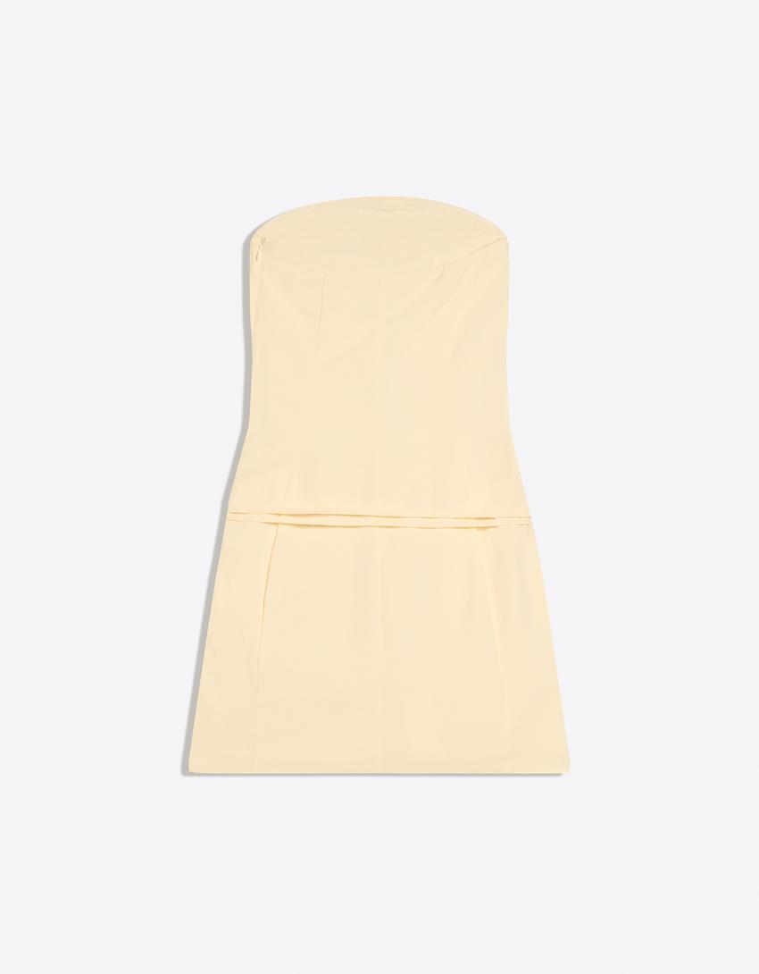 Robe mini bandeau-Jaune