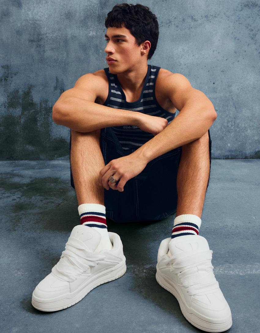 Voluminous skate shoes-WHITE