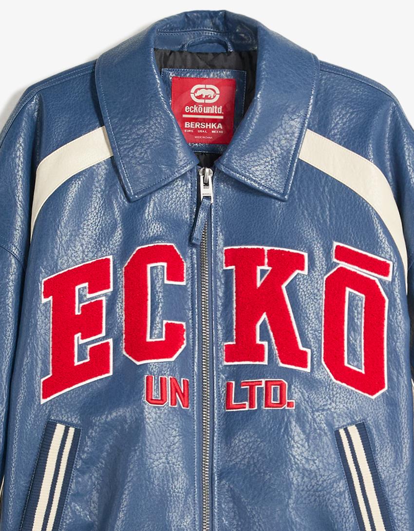 Bunda Ecko Unltd z imitace kůže-Tmavě modrá