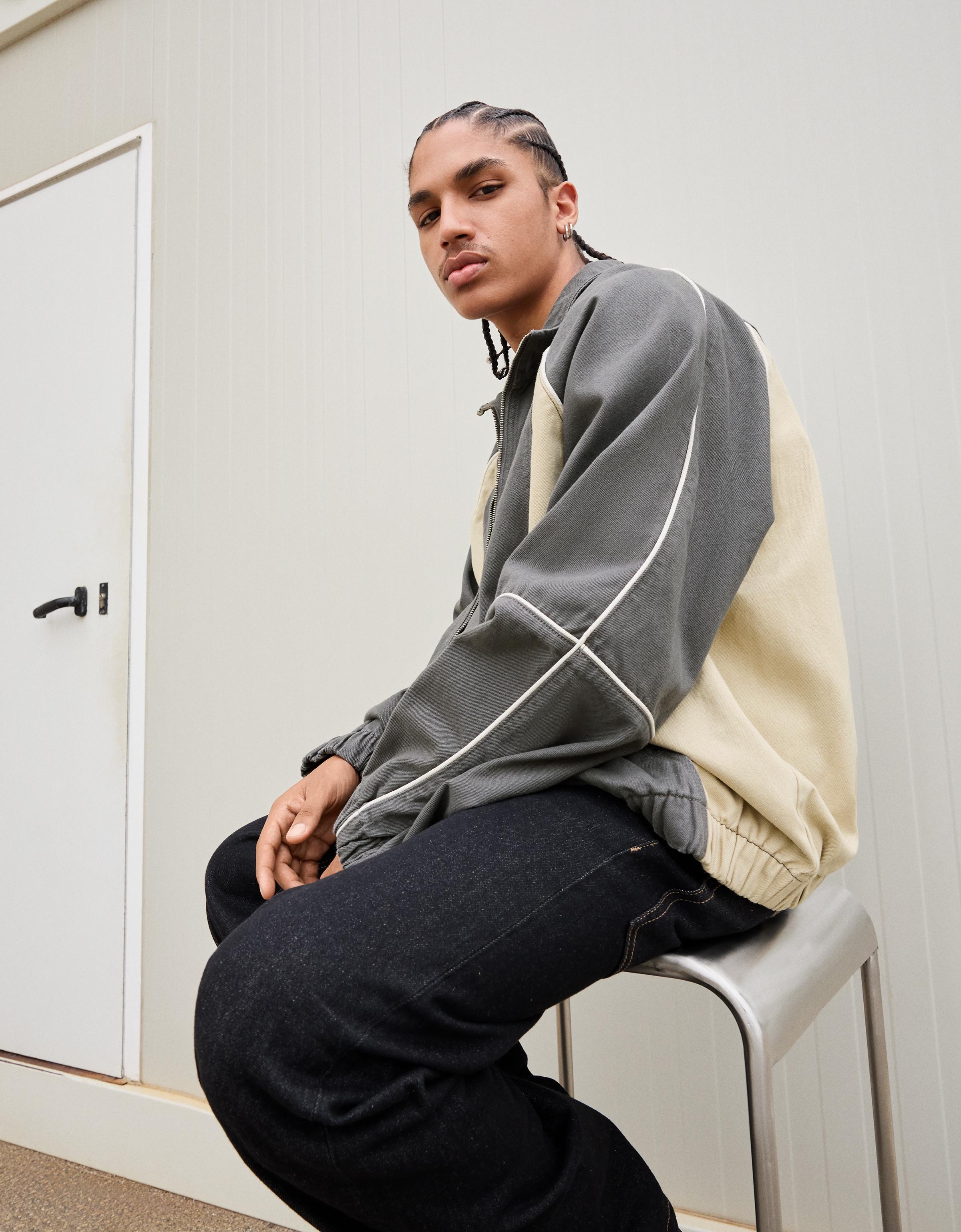 Thumbnail - Bershka Jeansjacke Herren Xs Dunkelgrau