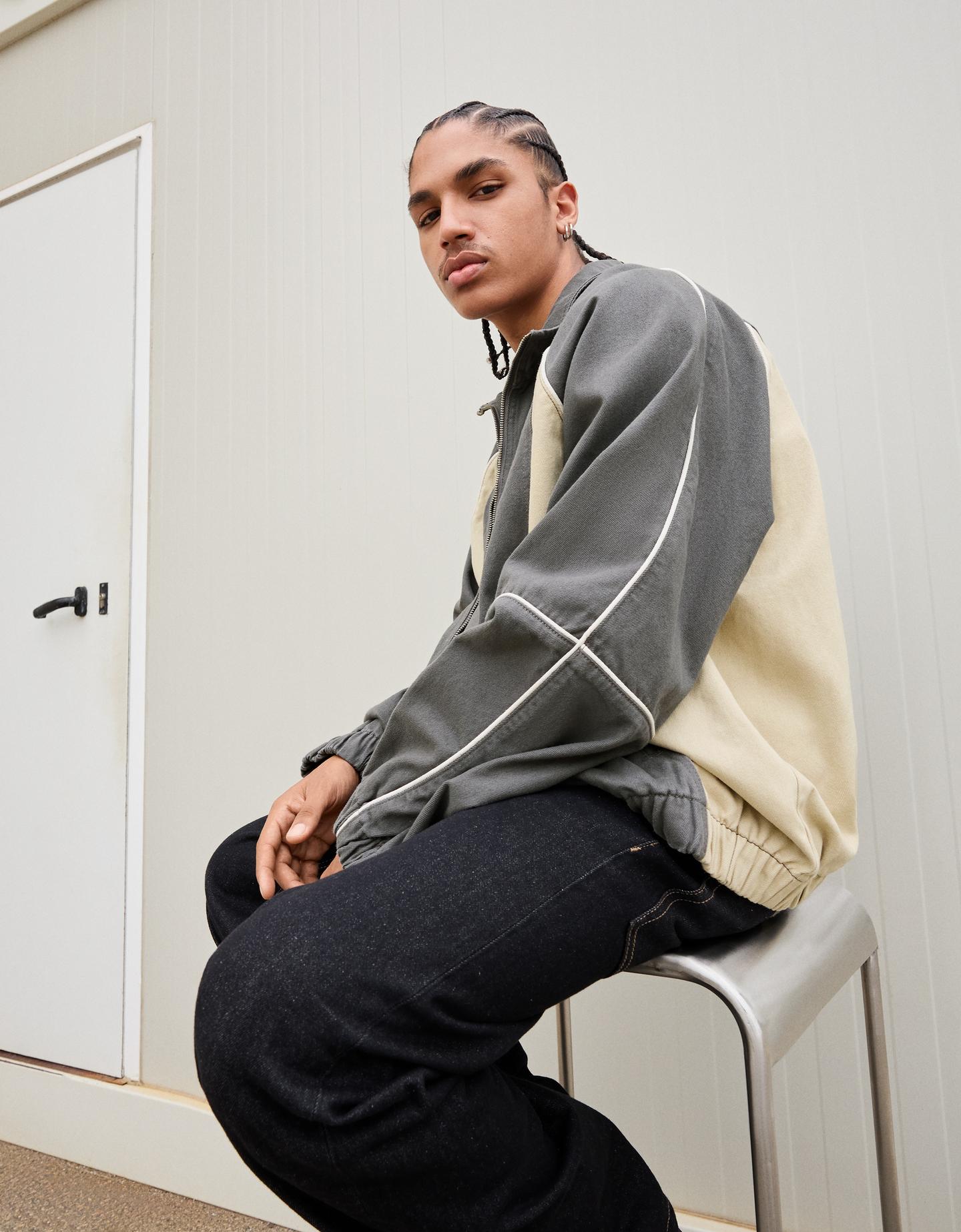 Bershka kurtka jeansowa ciemnoszary