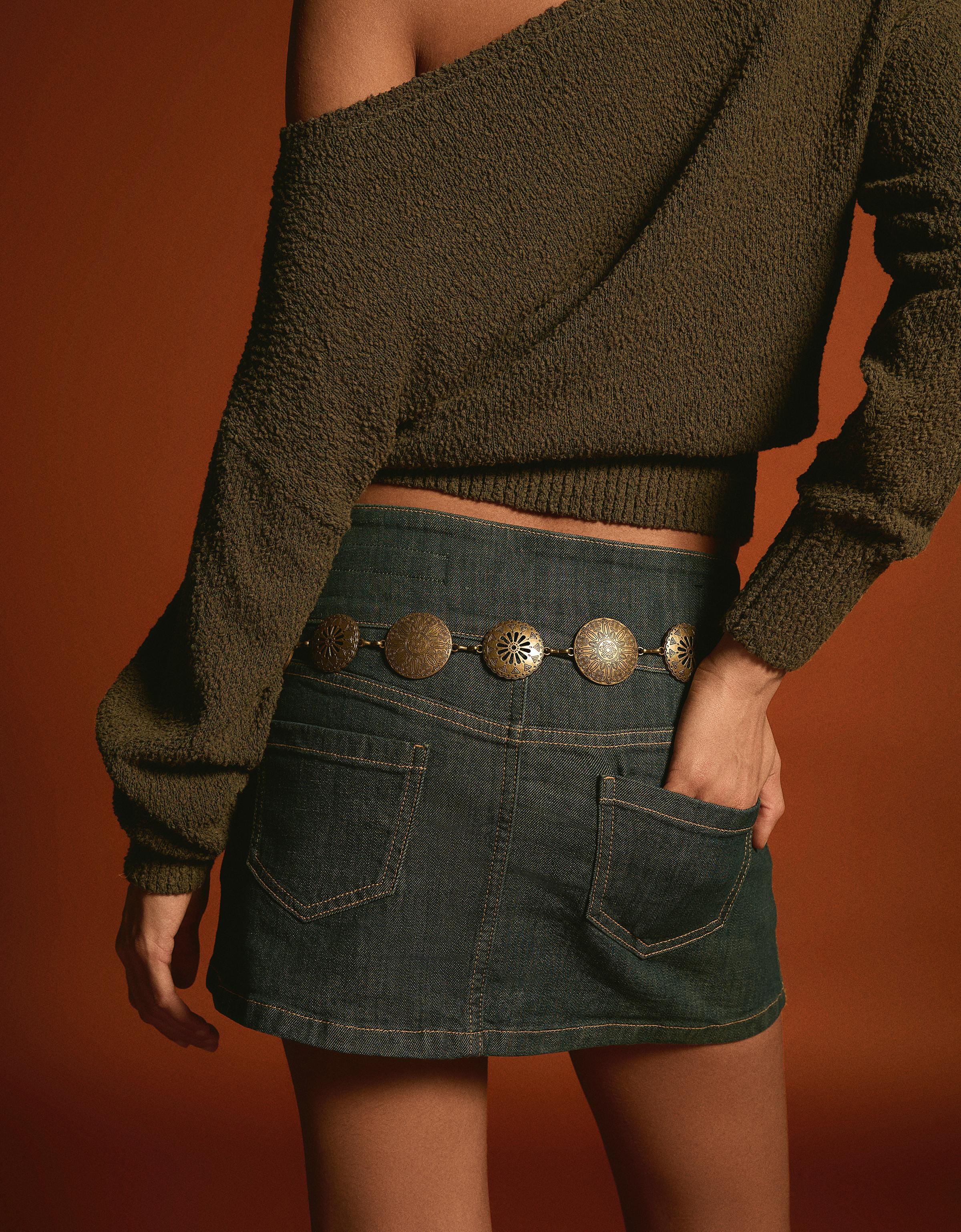 Bershka Halskette Mit Boho-Medaillon Damen 85 Gold