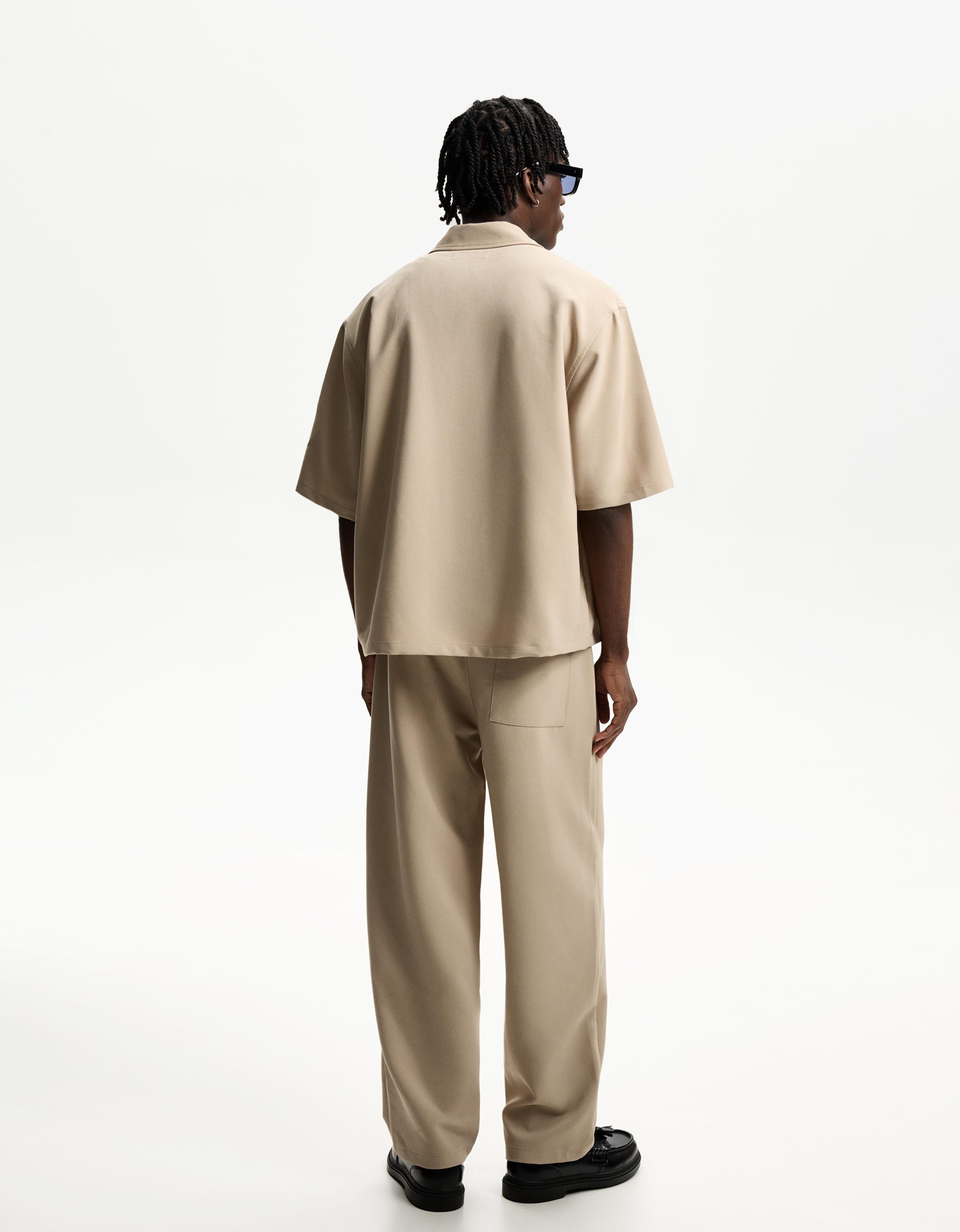 Straight fit tailored sweatpants - Pants - Men | Bershka