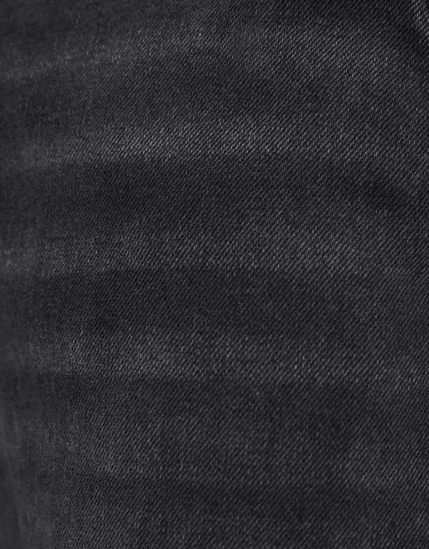 Faded-effect skater fit jeans-Black