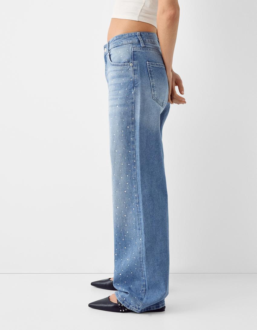 Jean baggy brillant-Bleu lavé-3