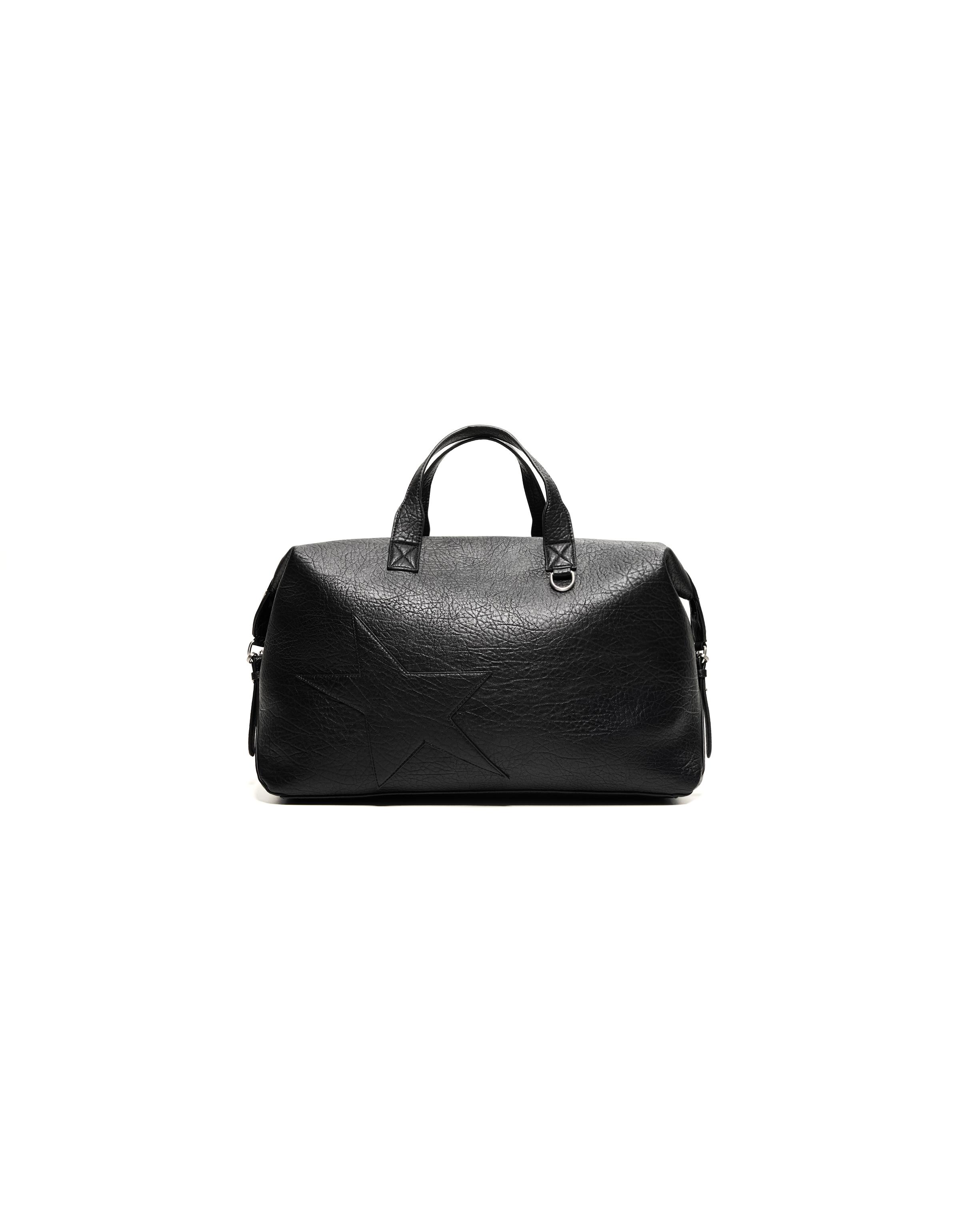 Star leather effect travel bag — Black