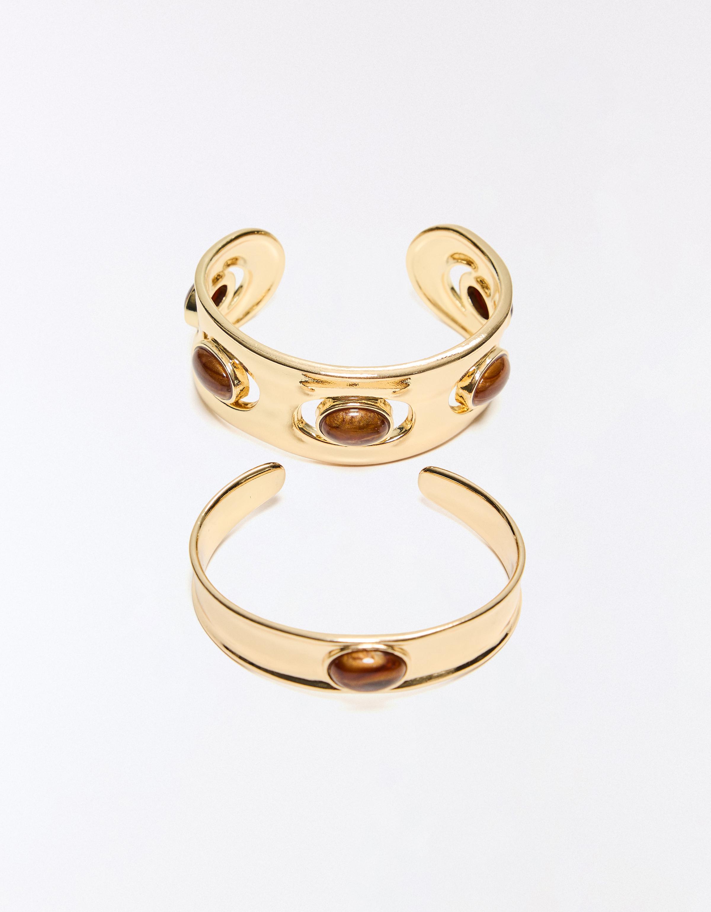 Stone bracelet pack — Gold