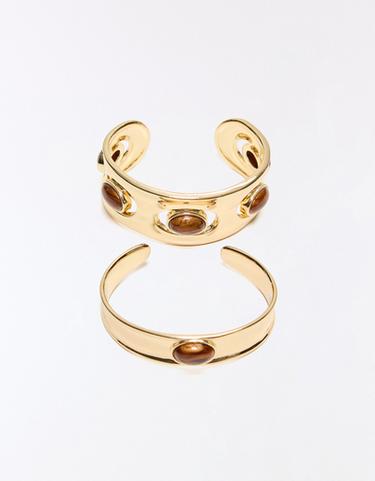 Stone bracelet pack — Gold 3