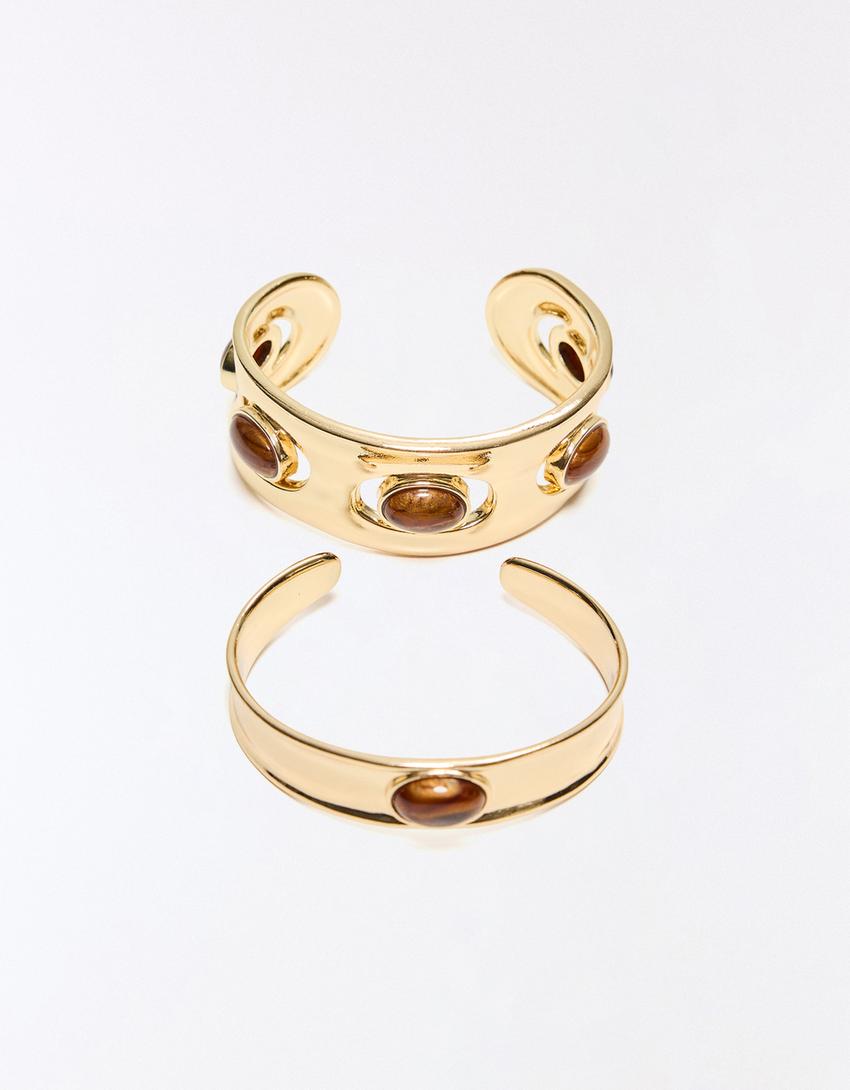 Stone bracelet pack-Gold