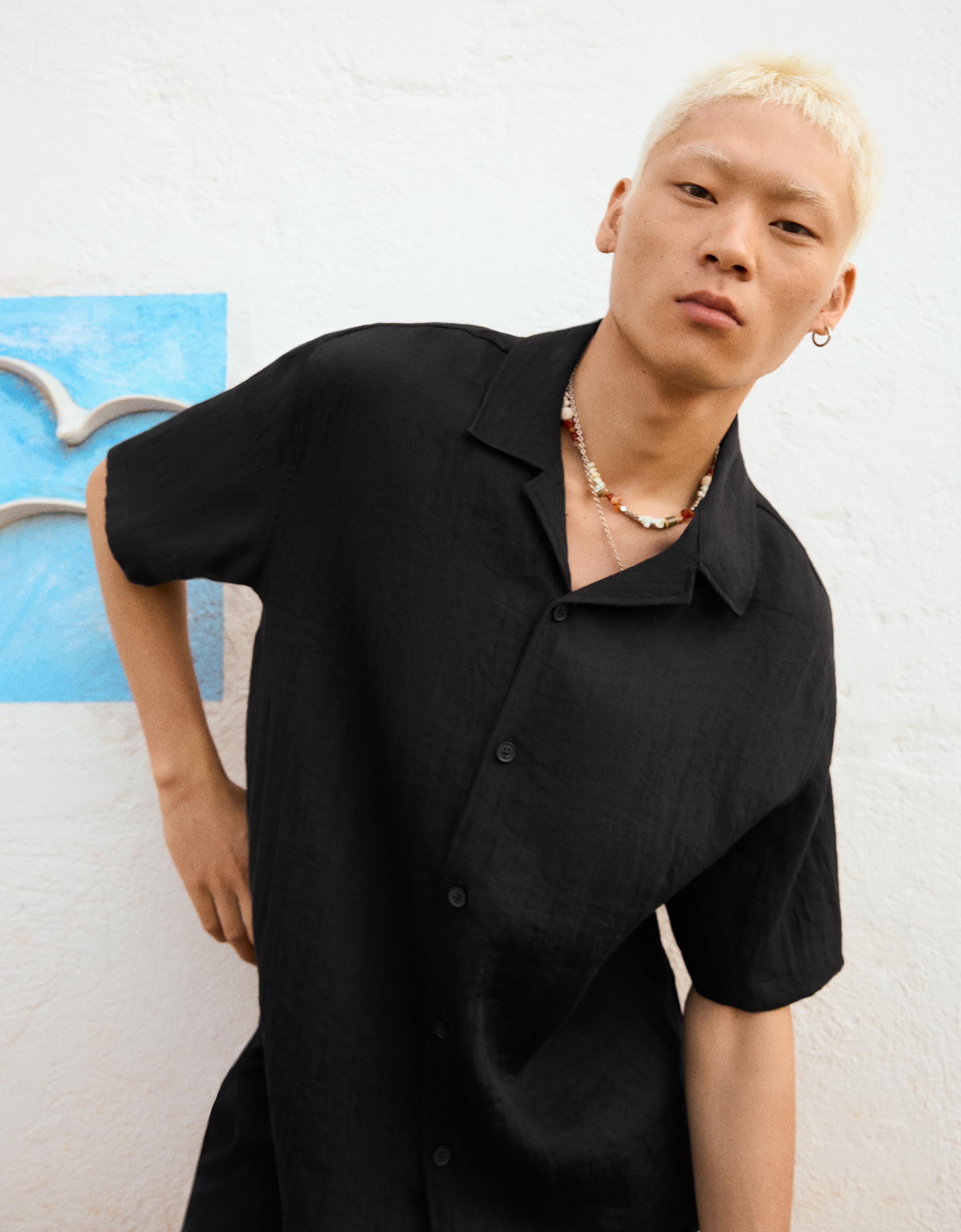 Rustic short sleeve shirt — Black