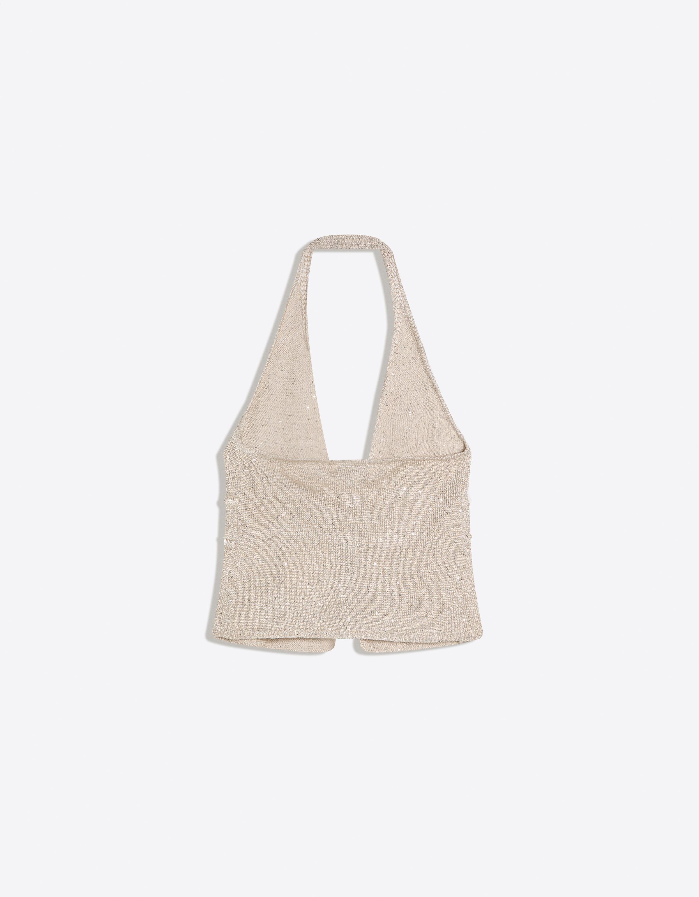 Sequin halter neck top — Silver