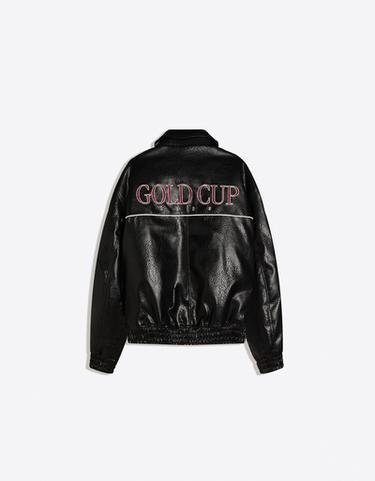 Leather effect graphic jacket — Black 6