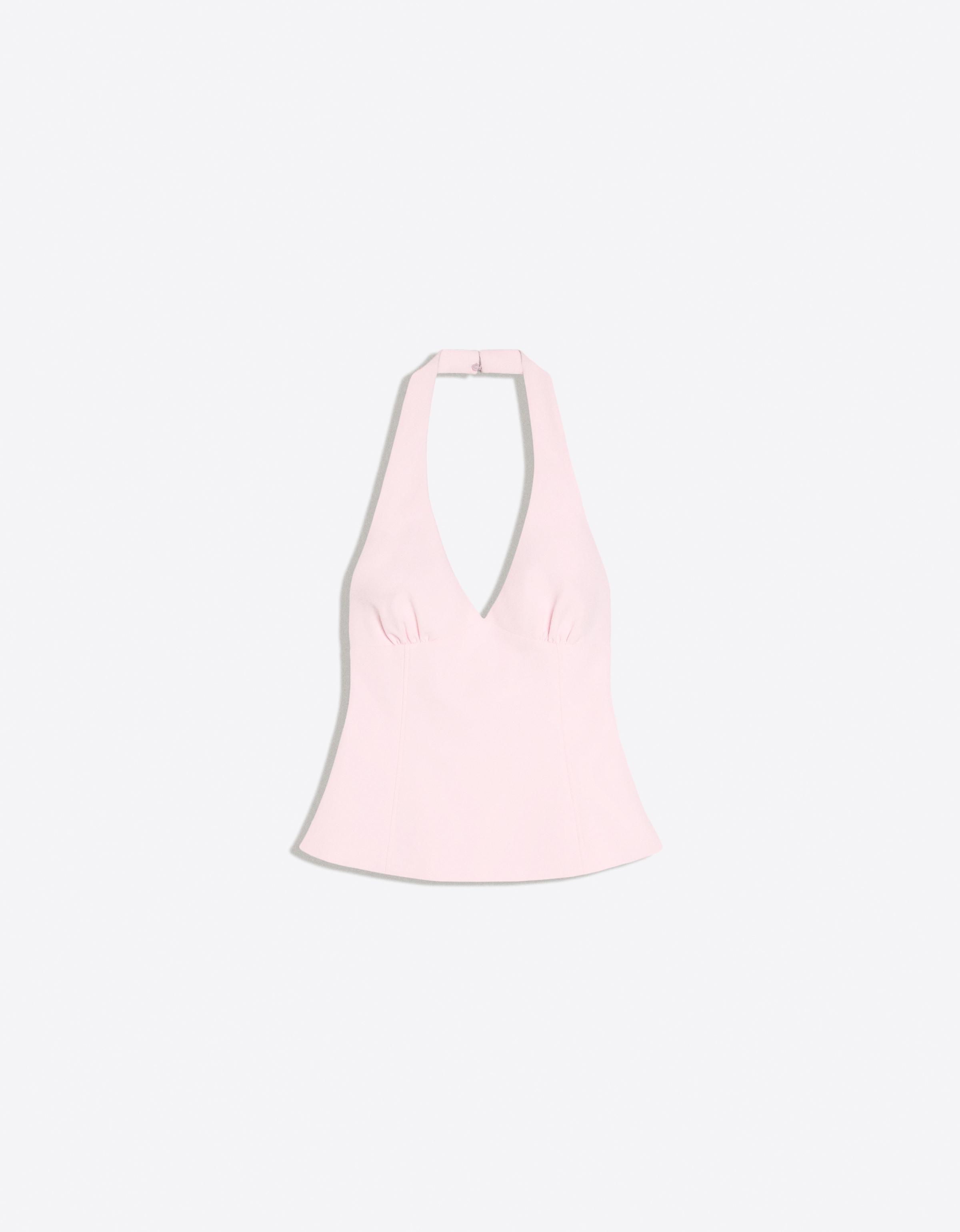 Structured halter top with ties
