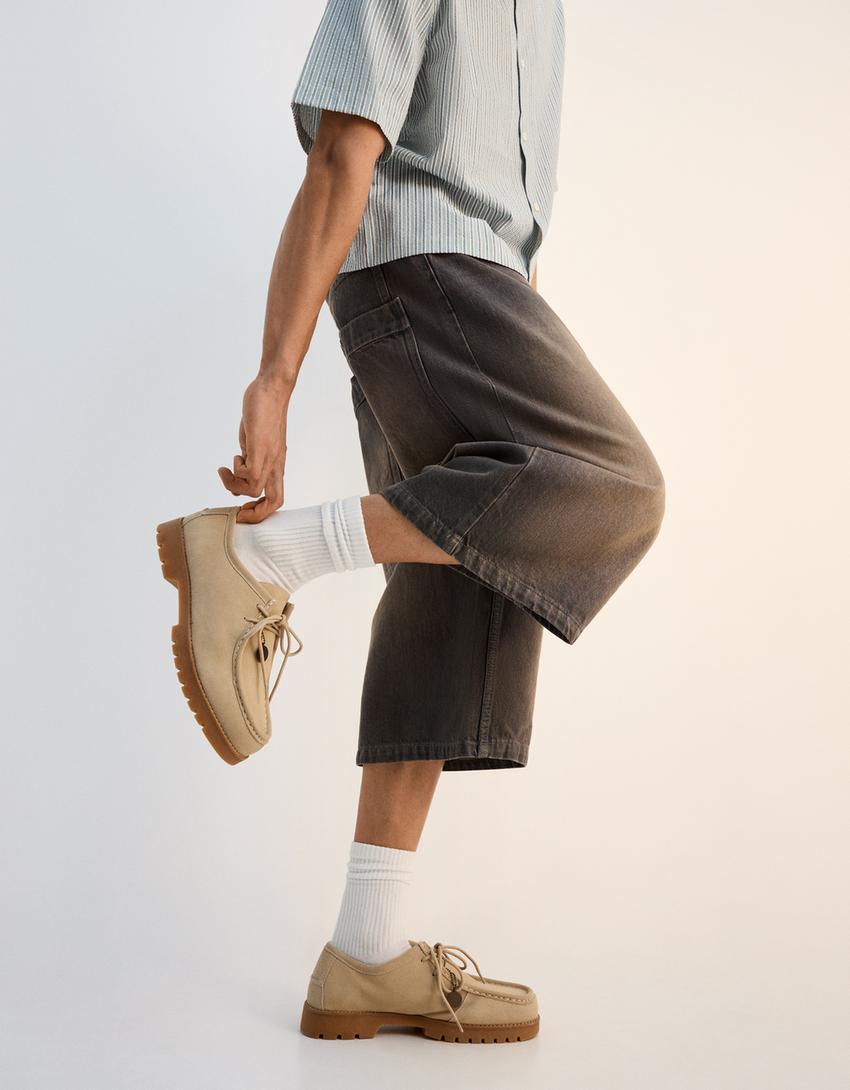 Bermuda jort denim super baggy-Gris foncé-3