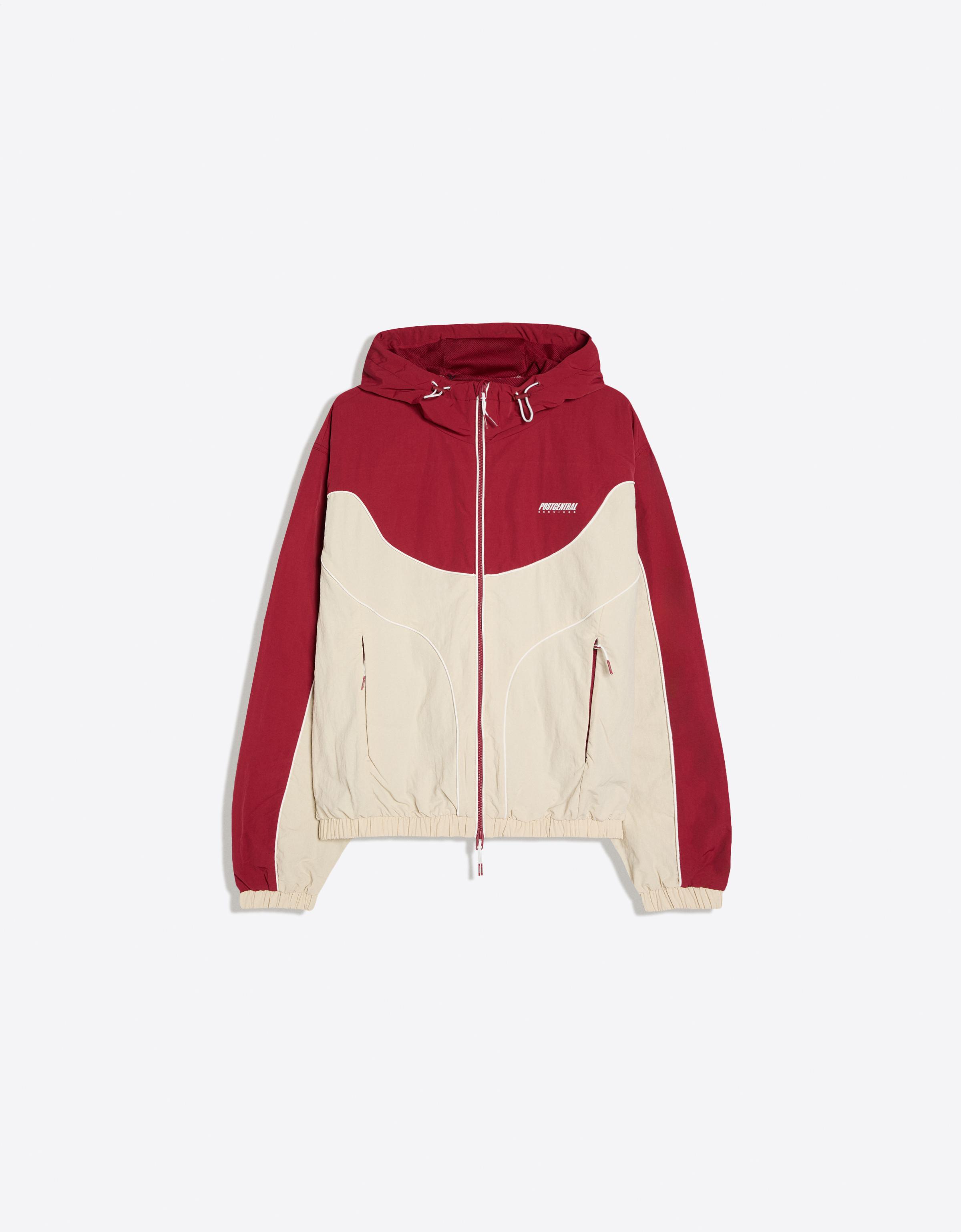 Hooded windbreaker jacket — Red