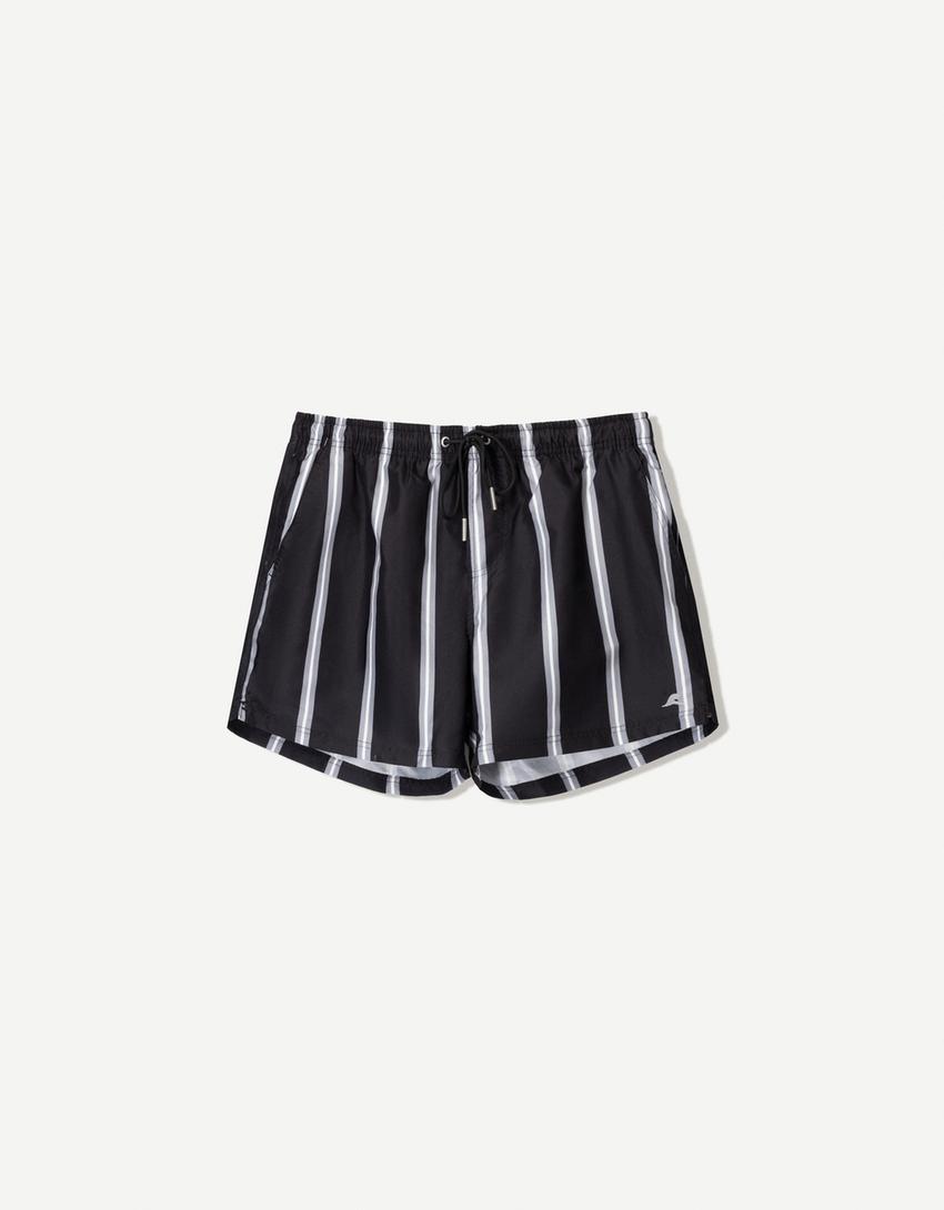 Printed swimming trunks-Black-3