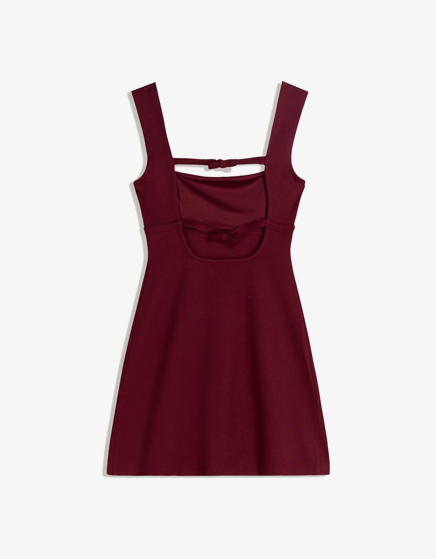 Vestido mini lazos-Burdeos
