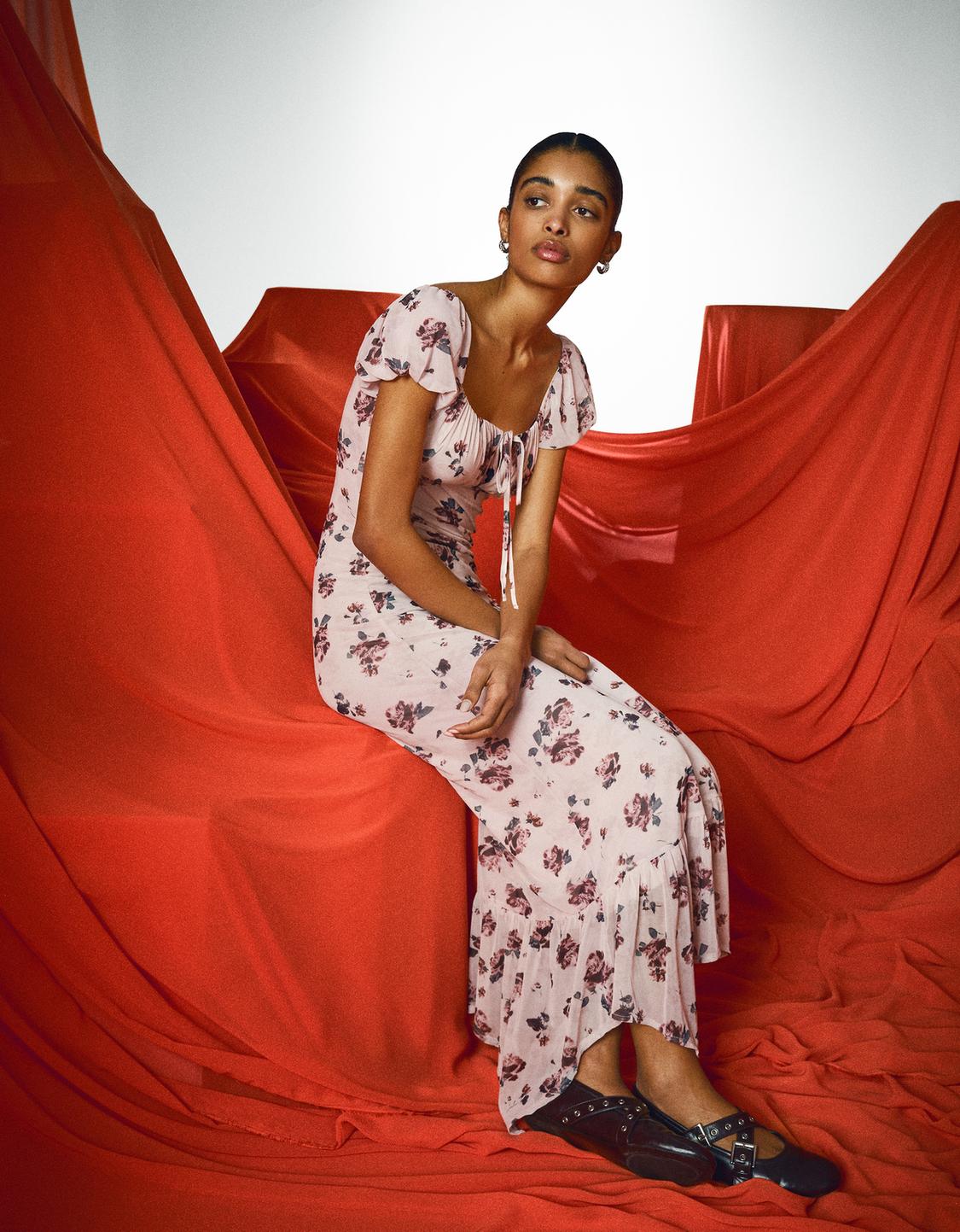 Tulle midi dress