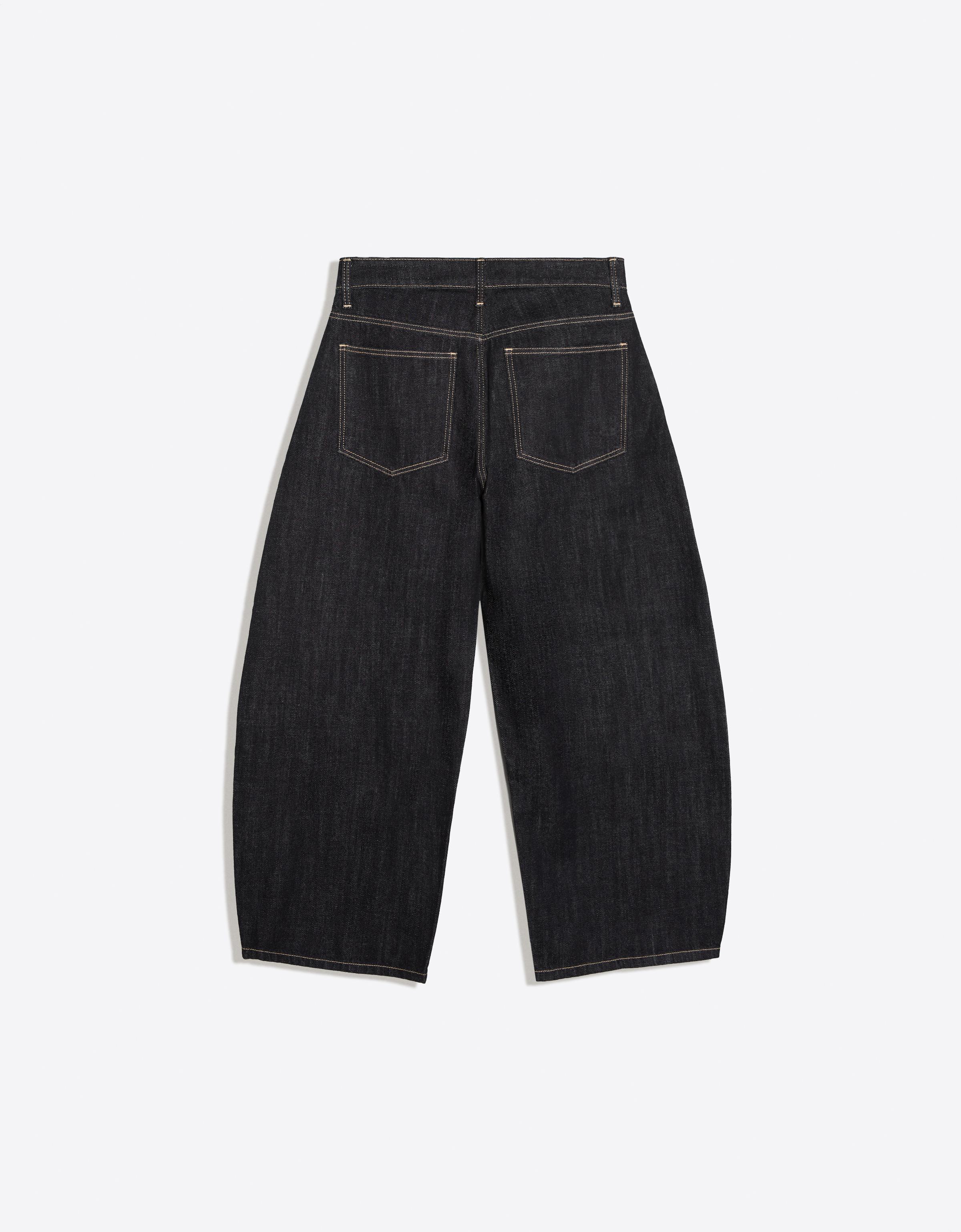 Cropped barrel-leg jeans — Navy
