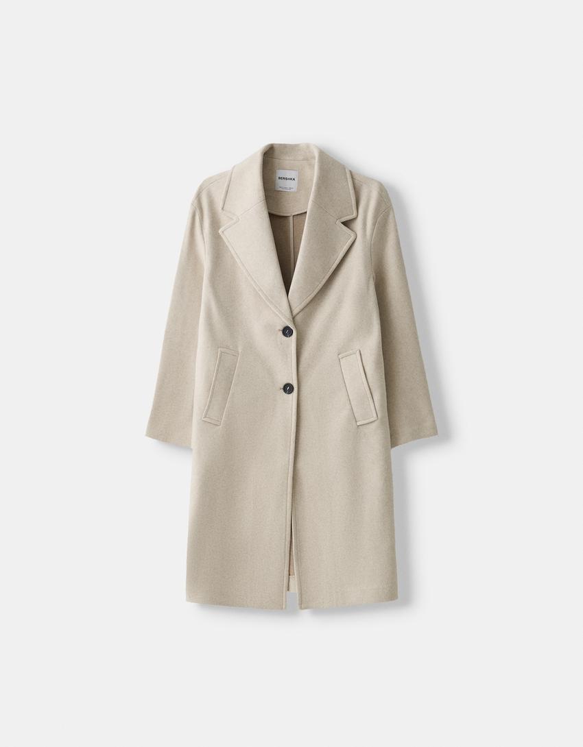 Long soft coat-Cream