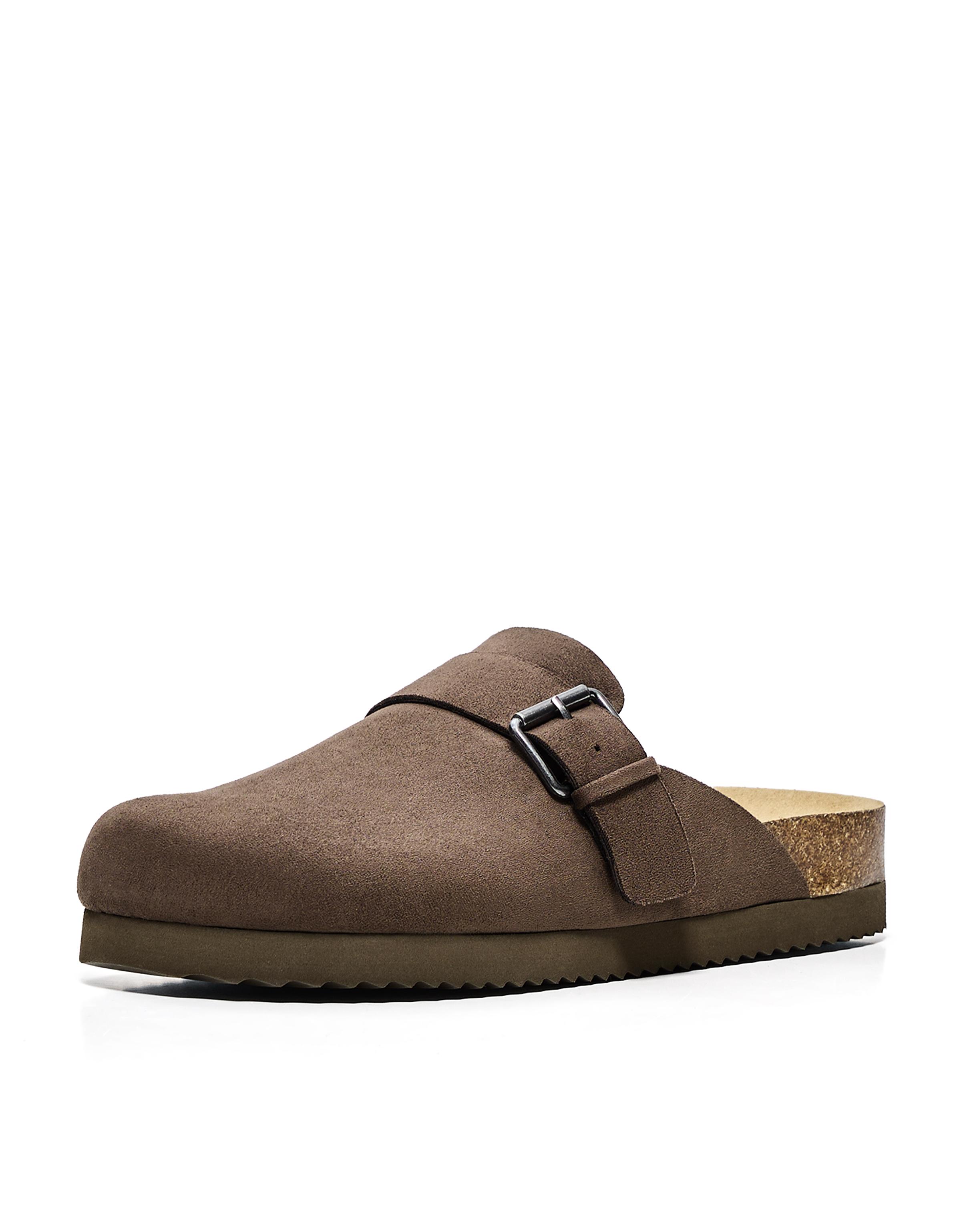 Clogs with buckle detail — BROWN
