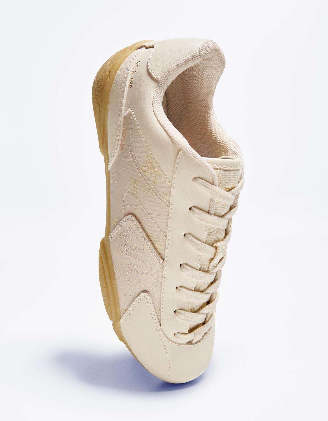 Floral print trainers with thin sole