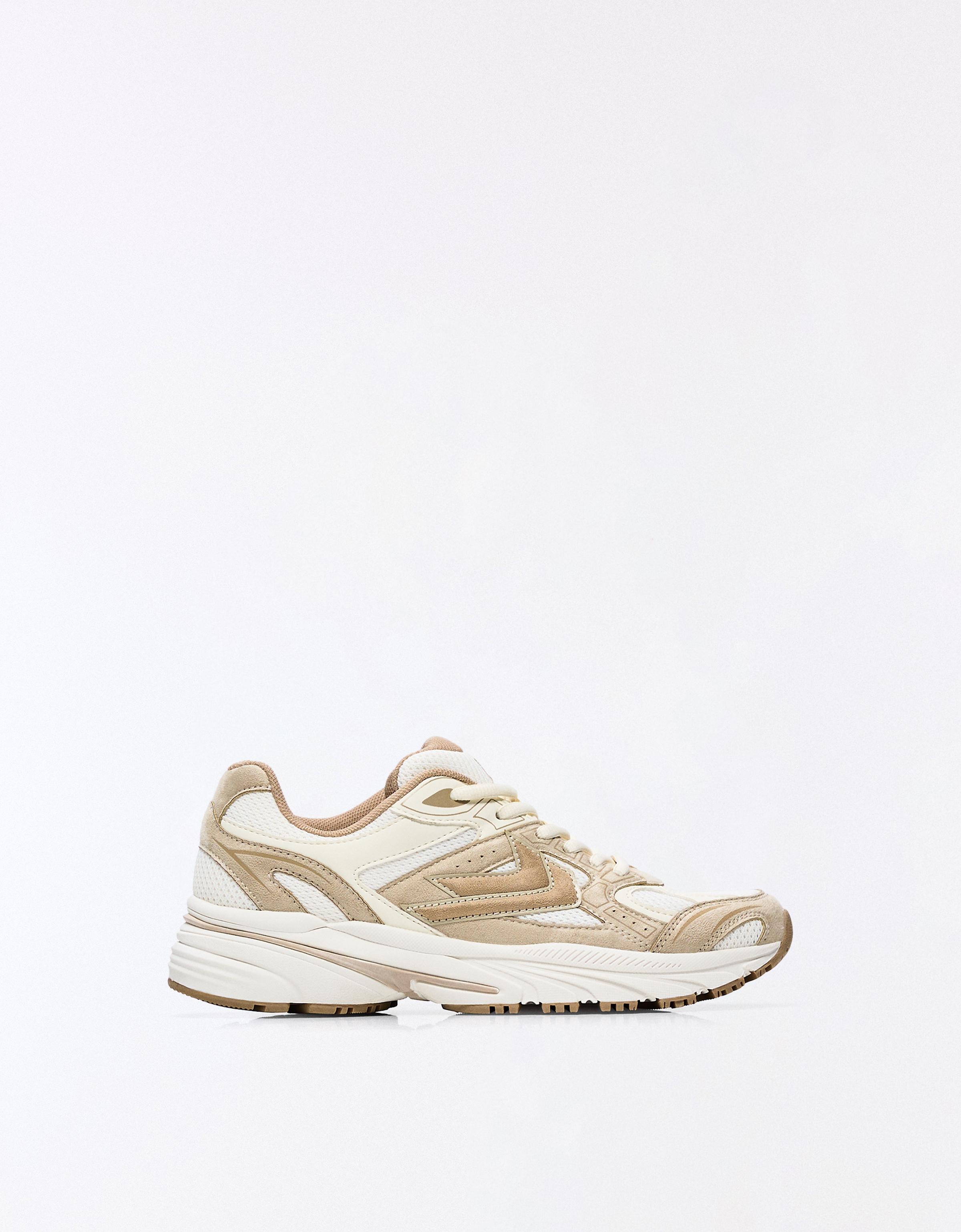 Bershka Sportschuh Mit Verschiedenen Teilen Damen 37 Sandfarbe