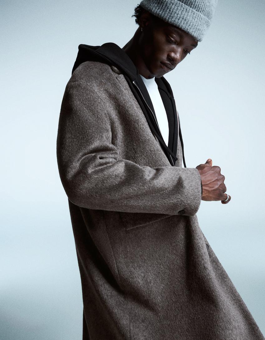 Felt texture coat-Grey
